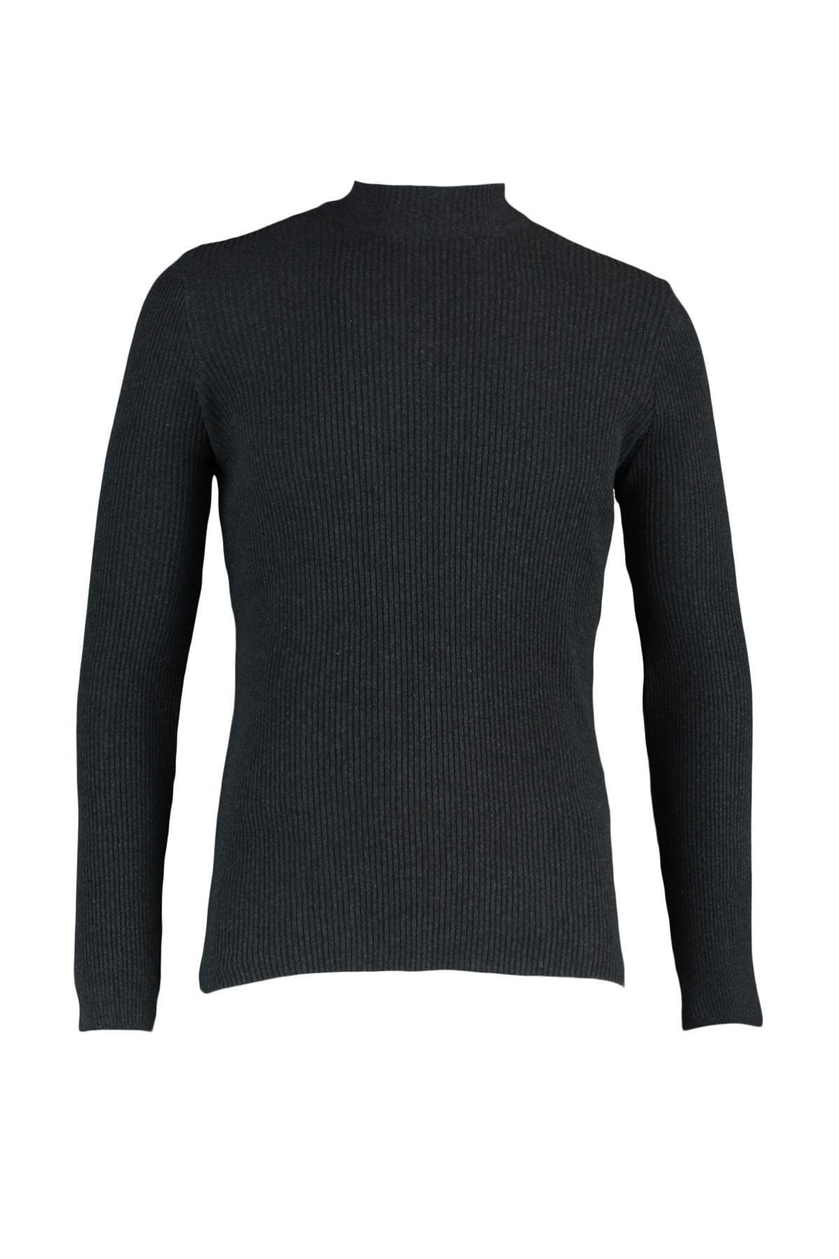 Gray High Neck Sweater, Gray, large image number 8