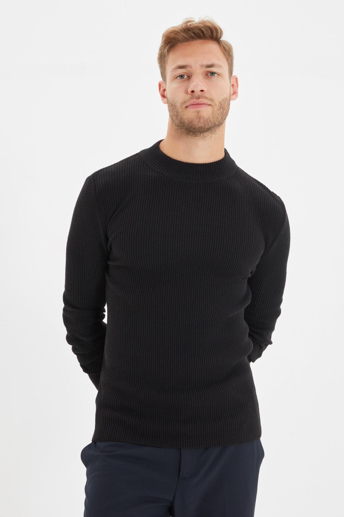 Black High Neck Sweater, Black, large image number 2