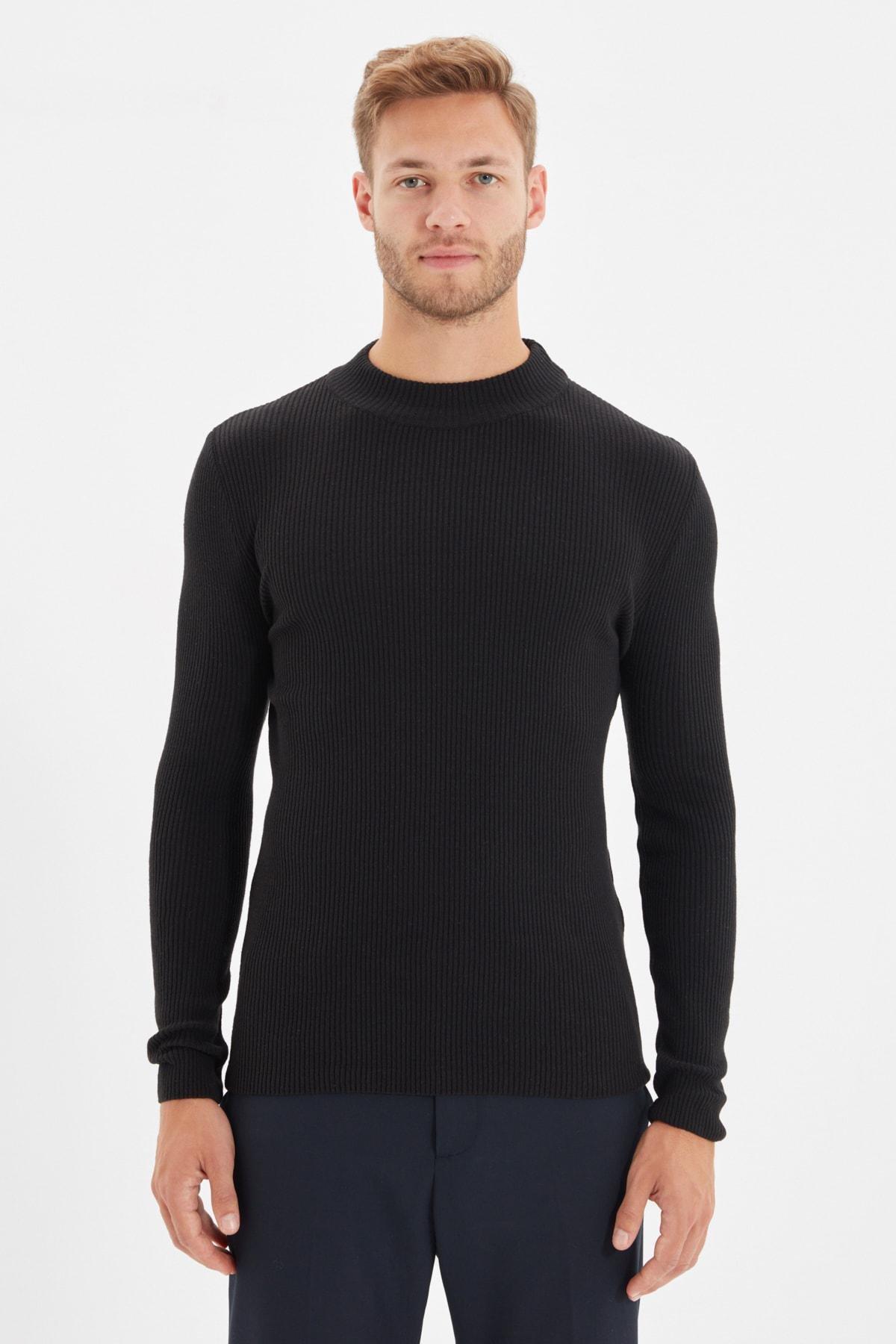 Black High Neck Sweater, Black, large image number 4