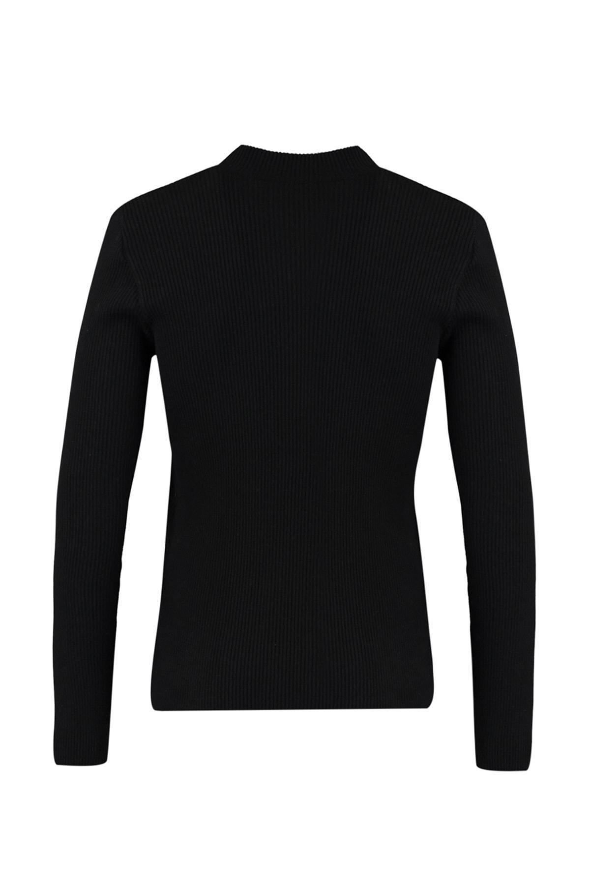 Black High Neck Sweater, Black, large image number 10