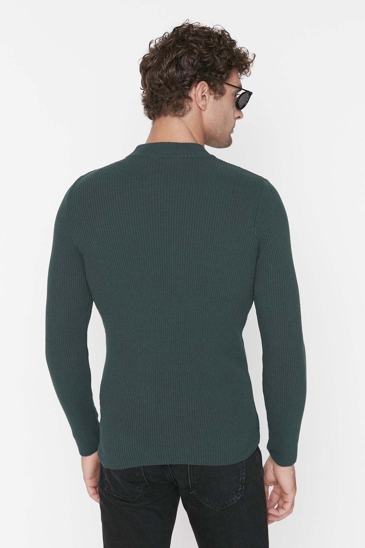Green High Neck Sweater, Green, large image number 4