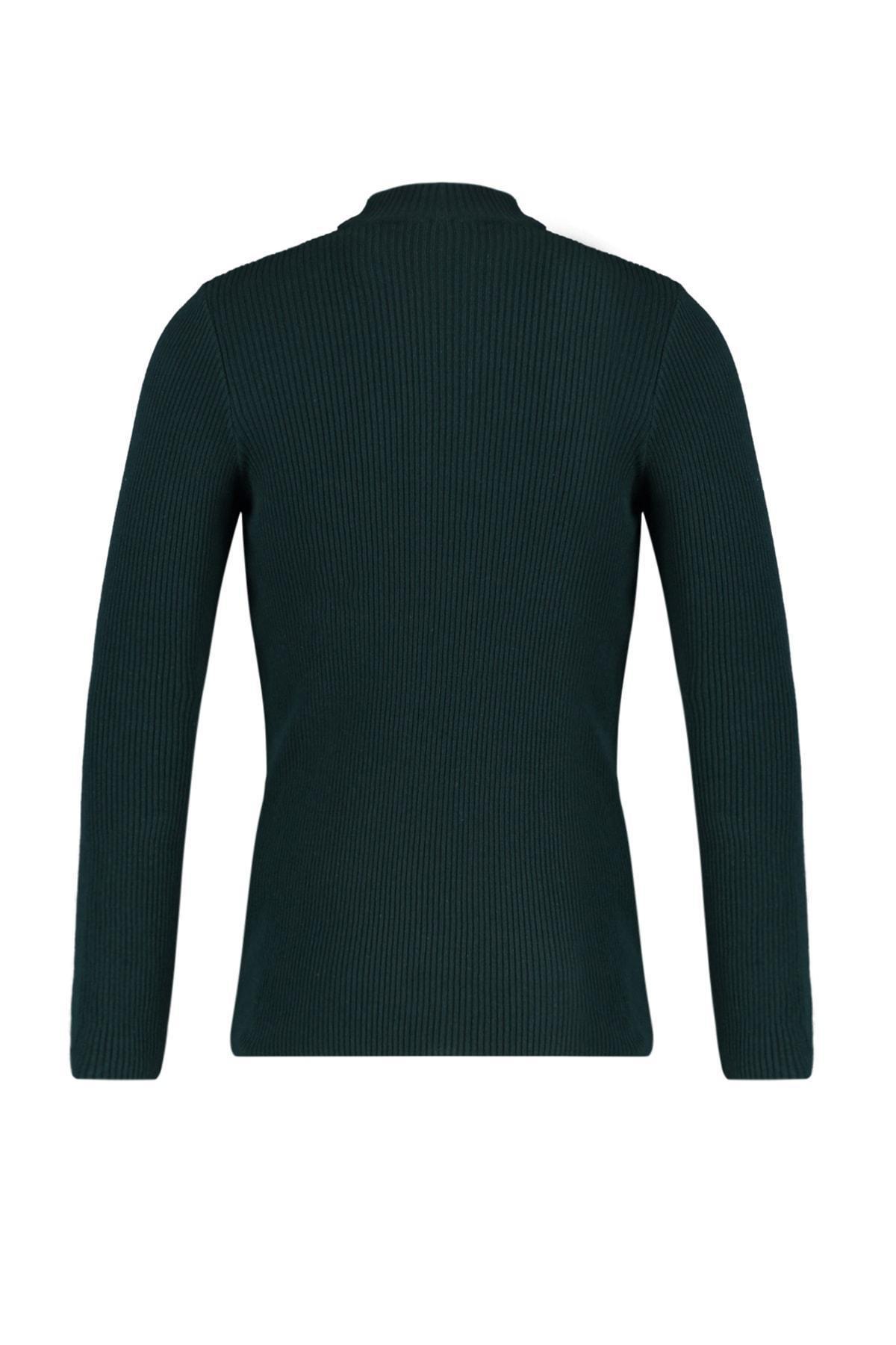 Green High Neck Sweater, Green, large image number 6