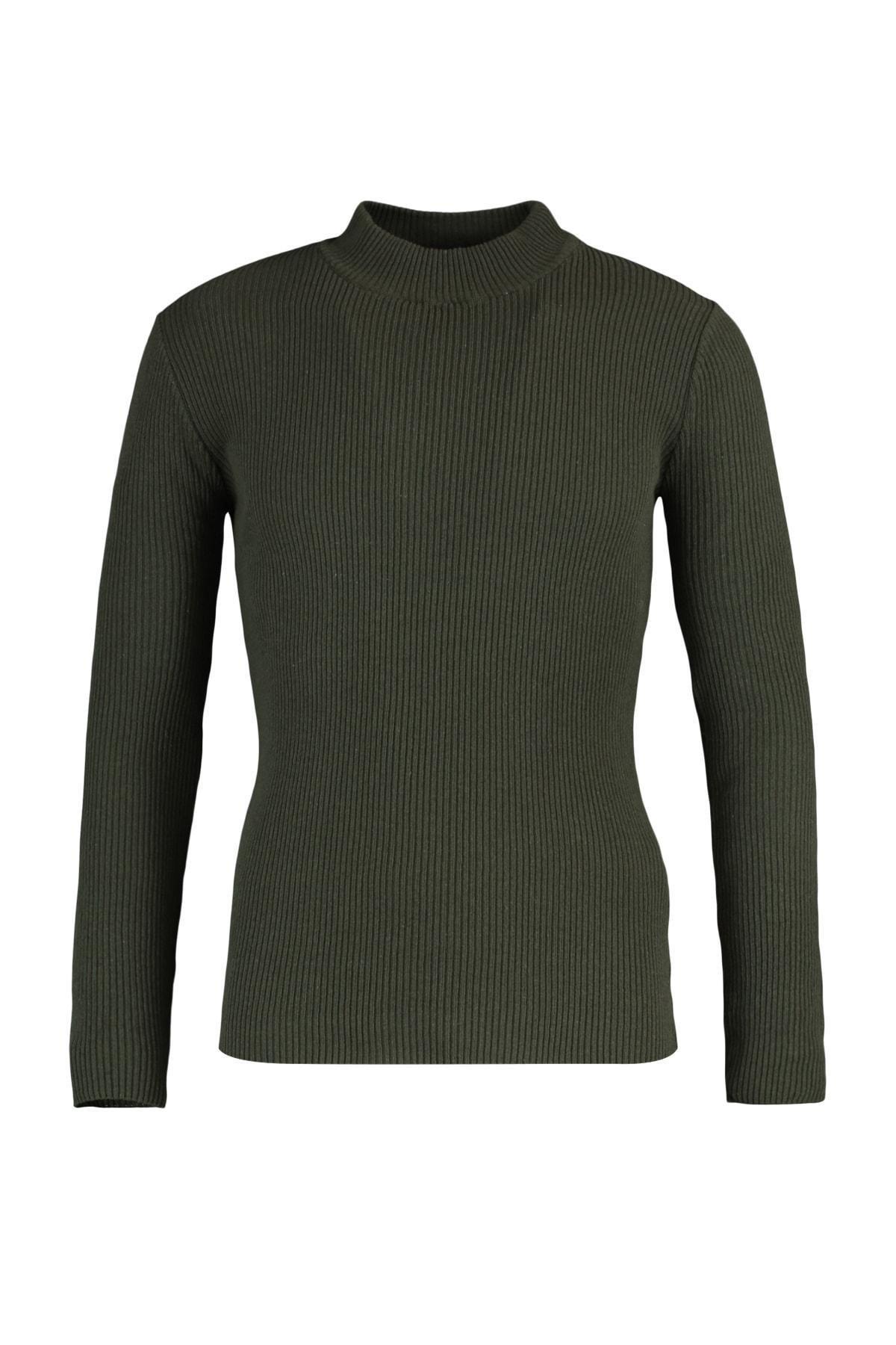 Khaki High Neck Sweater, , large image number 5