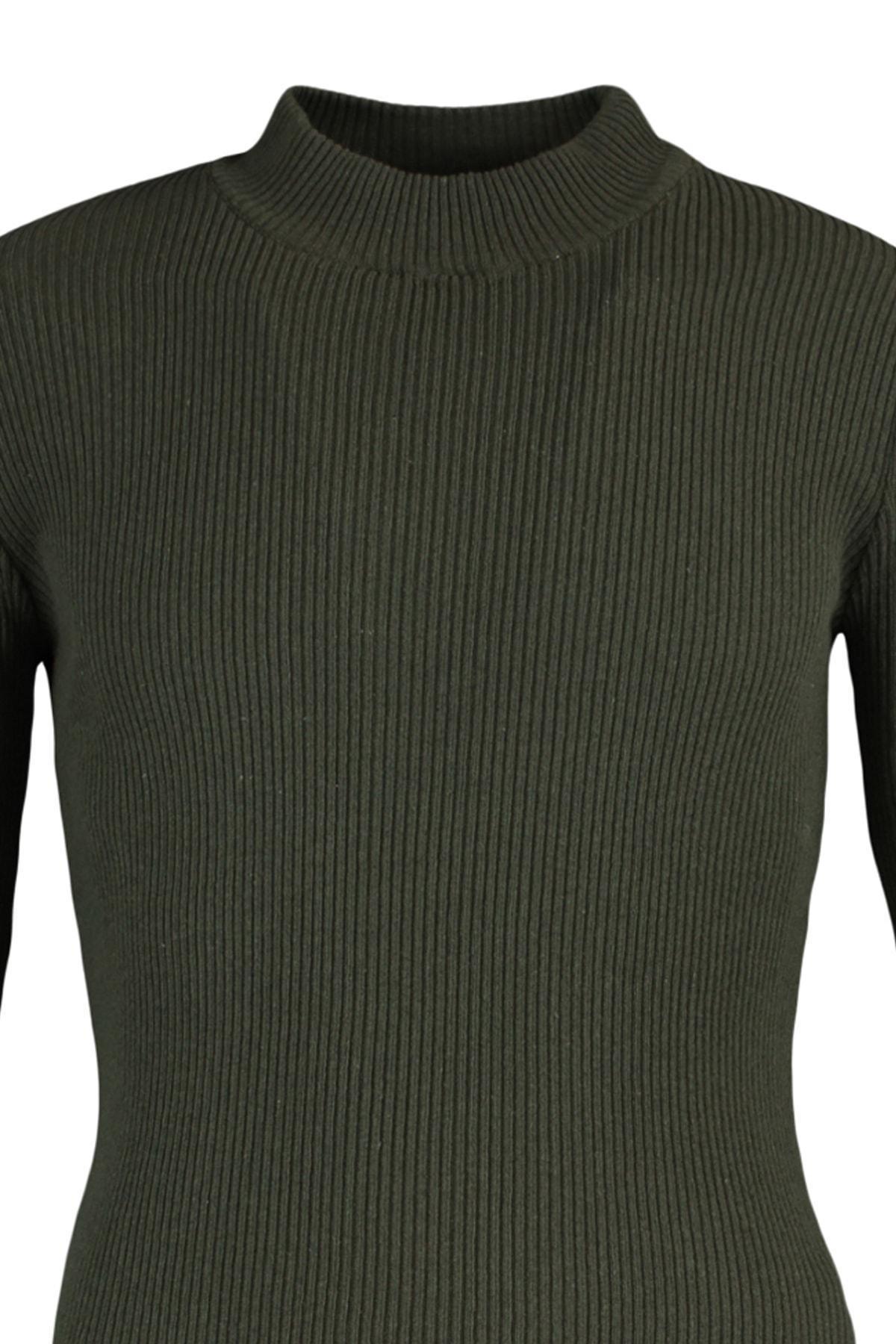 Khaki High Neck Sweater, , large image number 6