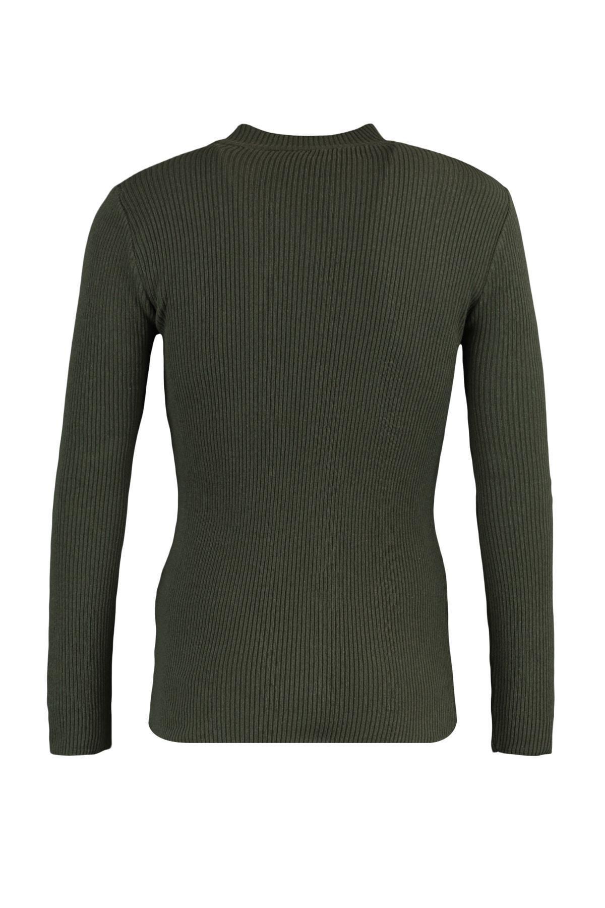 Khaki High Neck Sweater, , large image number 7