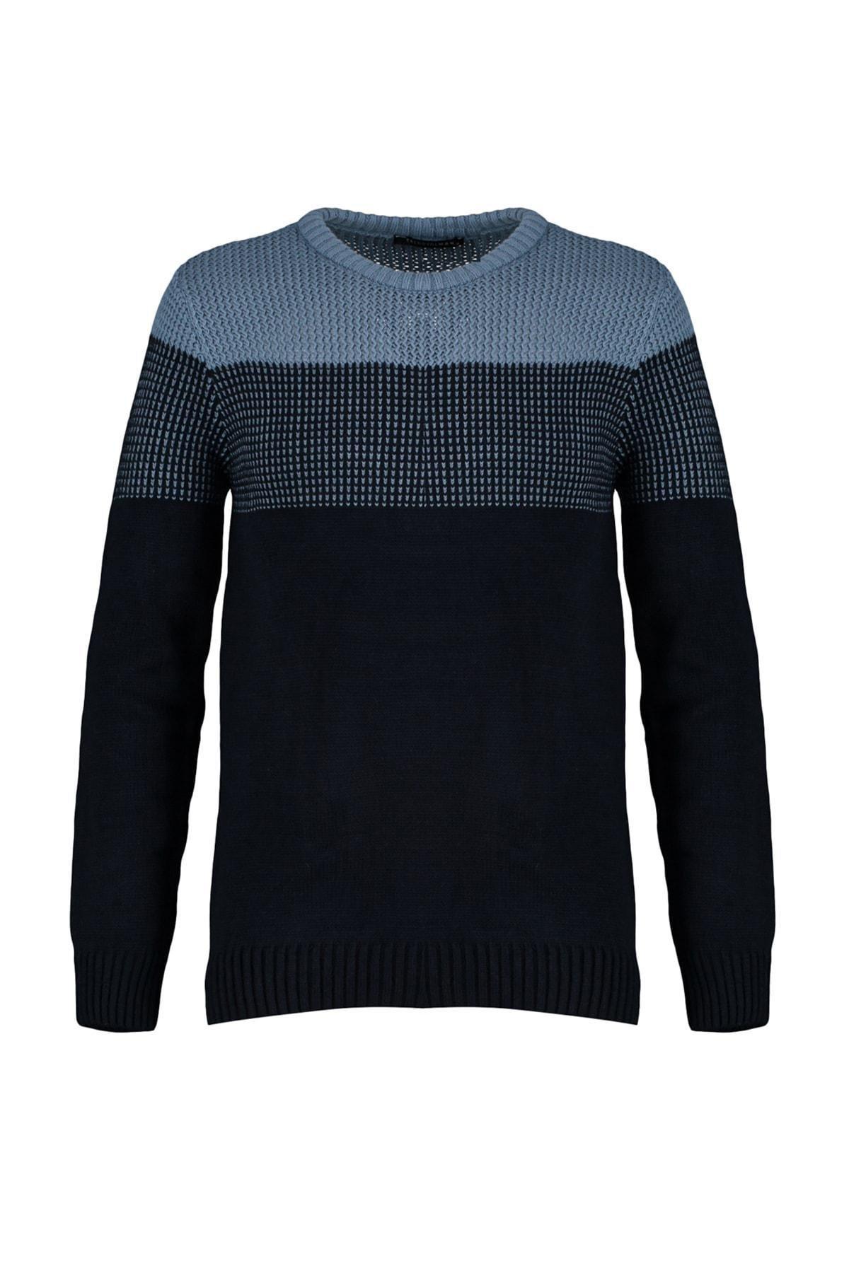Multicolour Crew Neck Sweater, Dark blue, large image number 6