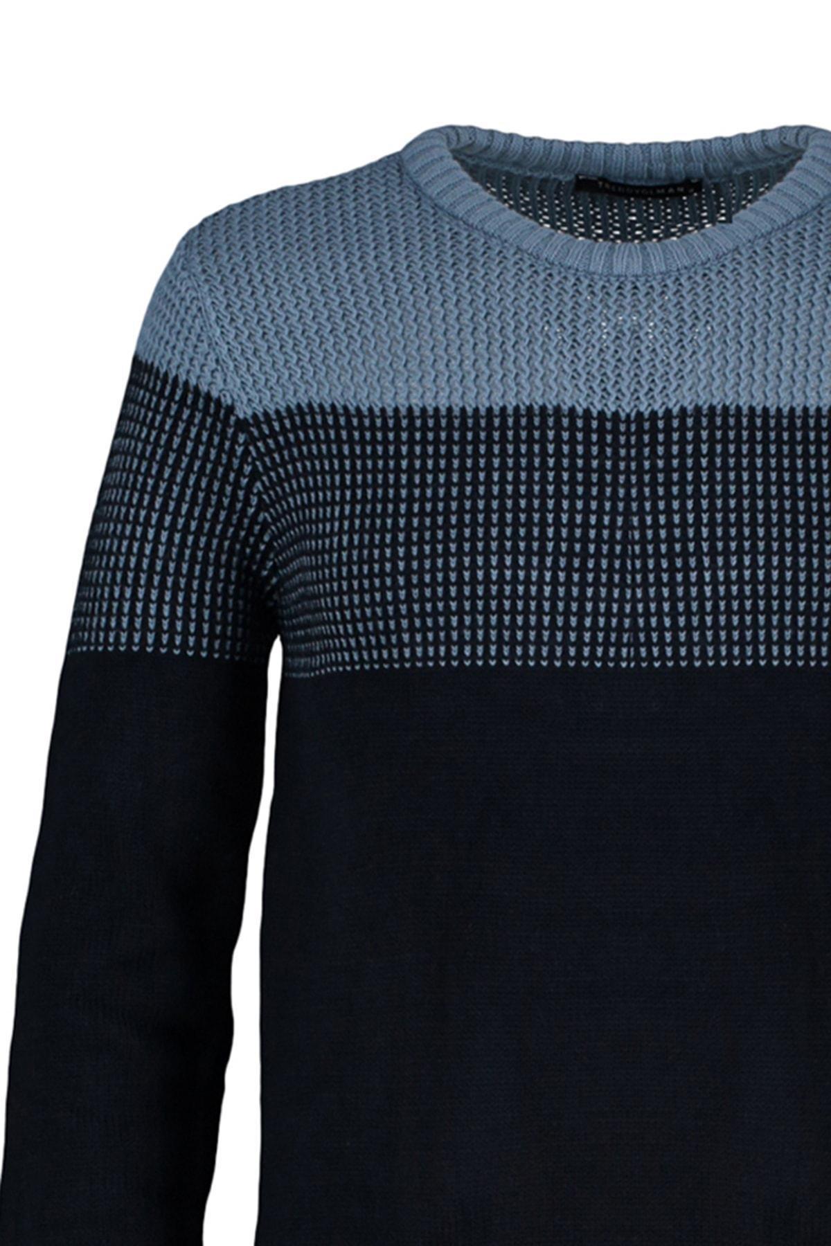 Multicolour Crew Neck Sweater, Dark blue, large image number 7