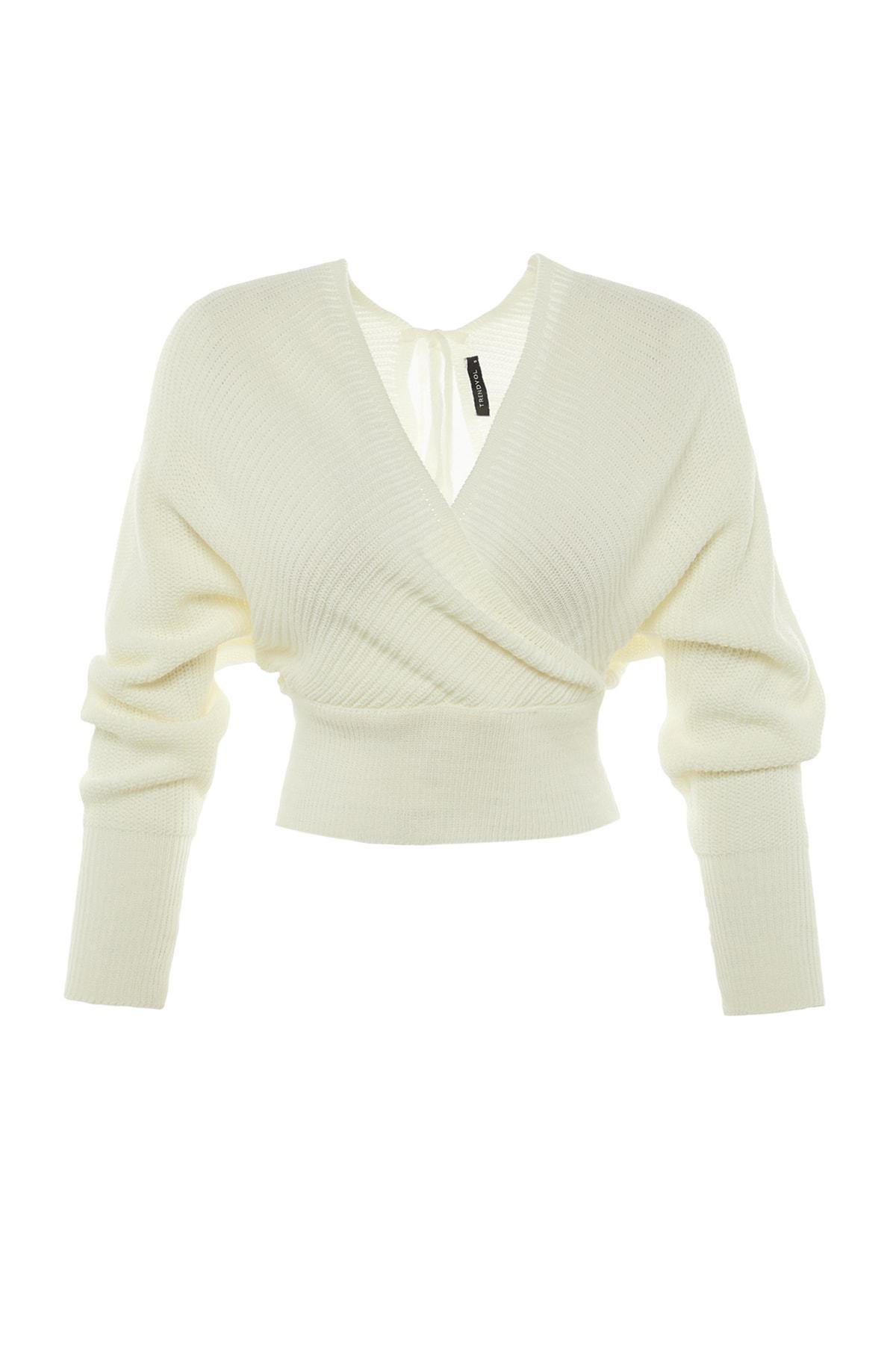 White Double-Breasted Sweater, , large image number 7
