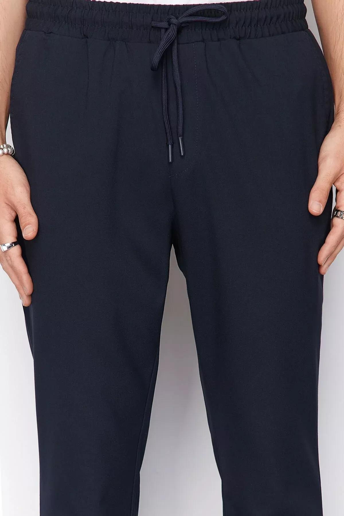 Blue Slim-Fit Trousers, , large image number 6