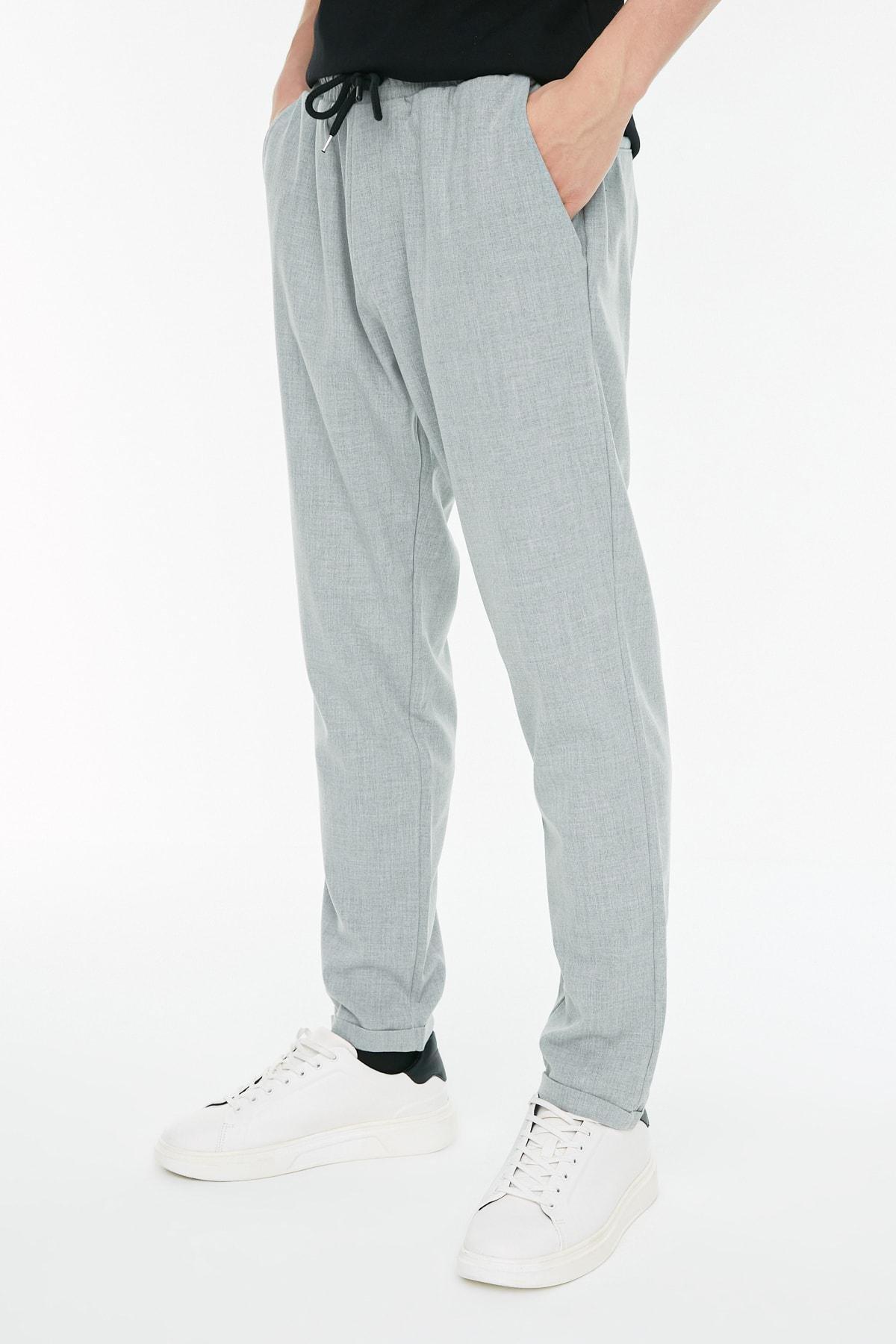 Grey Mid Waist Slim Pants, C101_6999, large image number 0