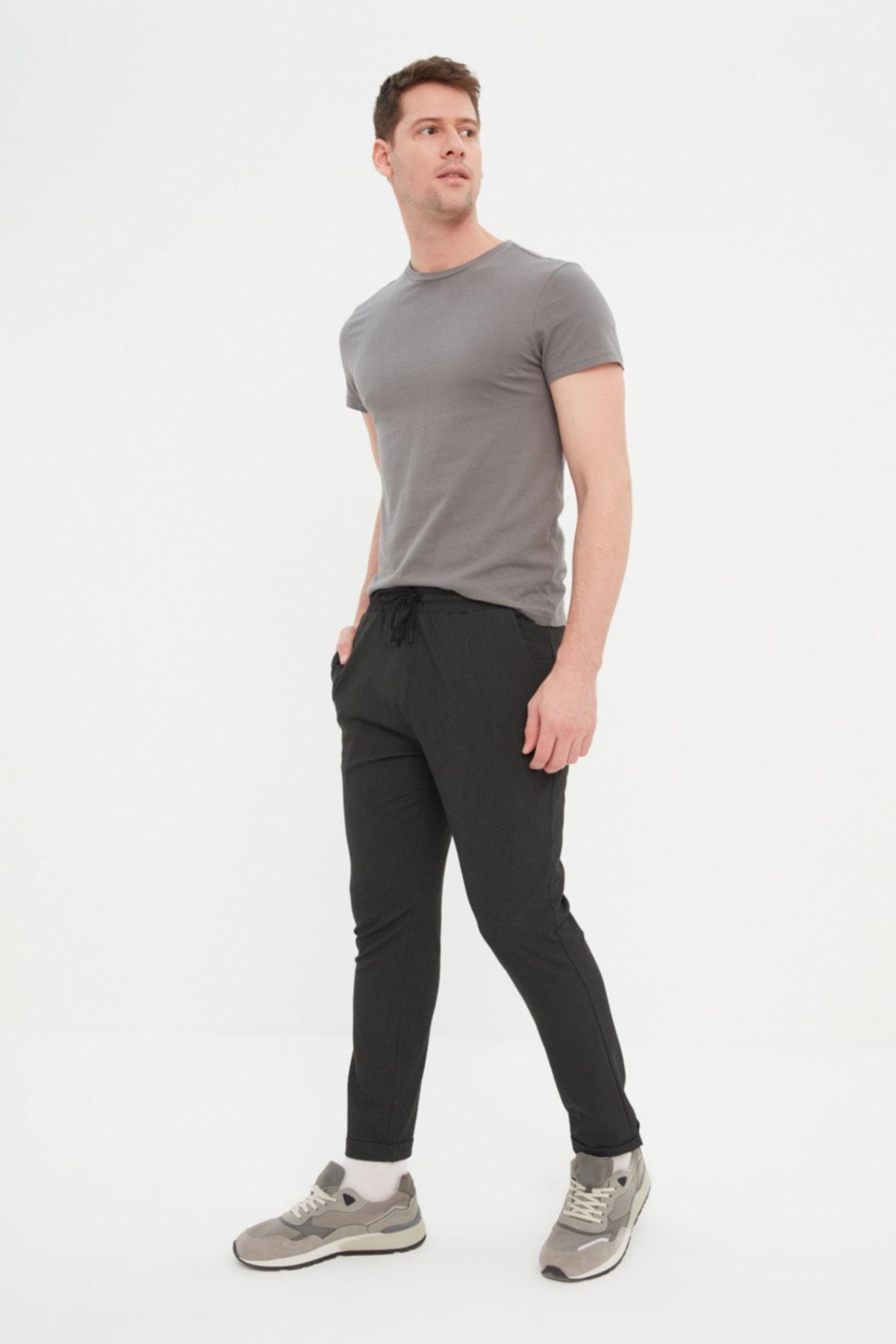 Grey Mid Waist Slim Pants, C101_6999, large image number 2
