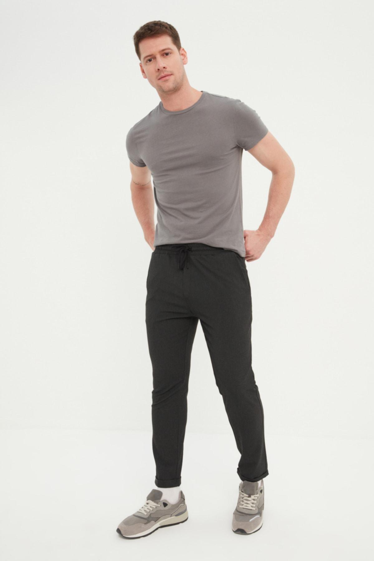 Grey Mid Waist Slim Pants, C101_6999, large image number 7