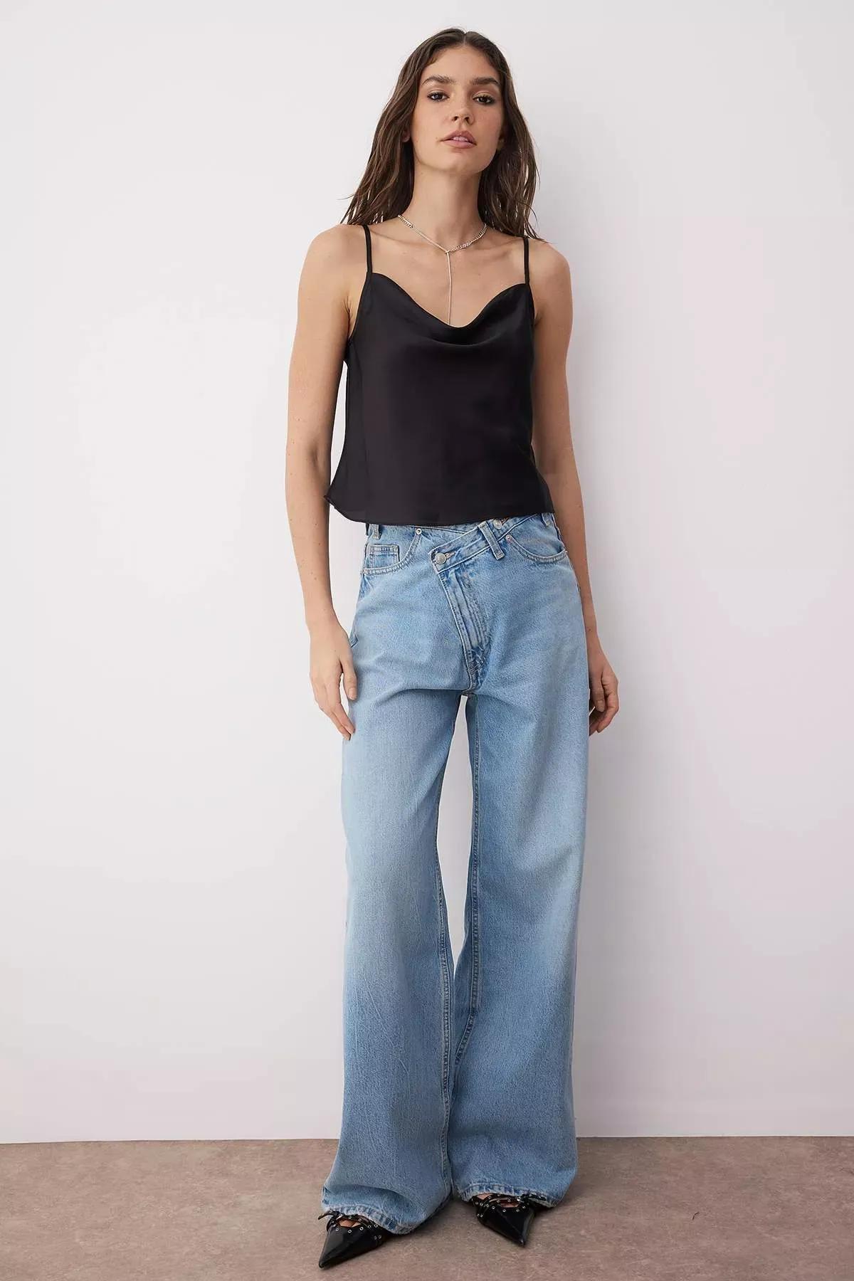 Black Satin Blouse, Black, large image number 4