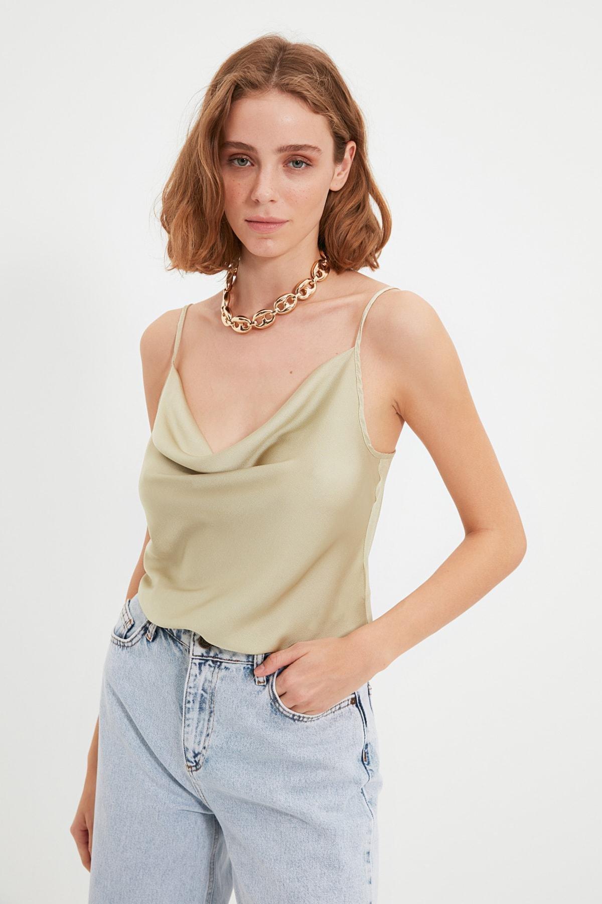 Green Cowl Neck Blouse, , large image number 2