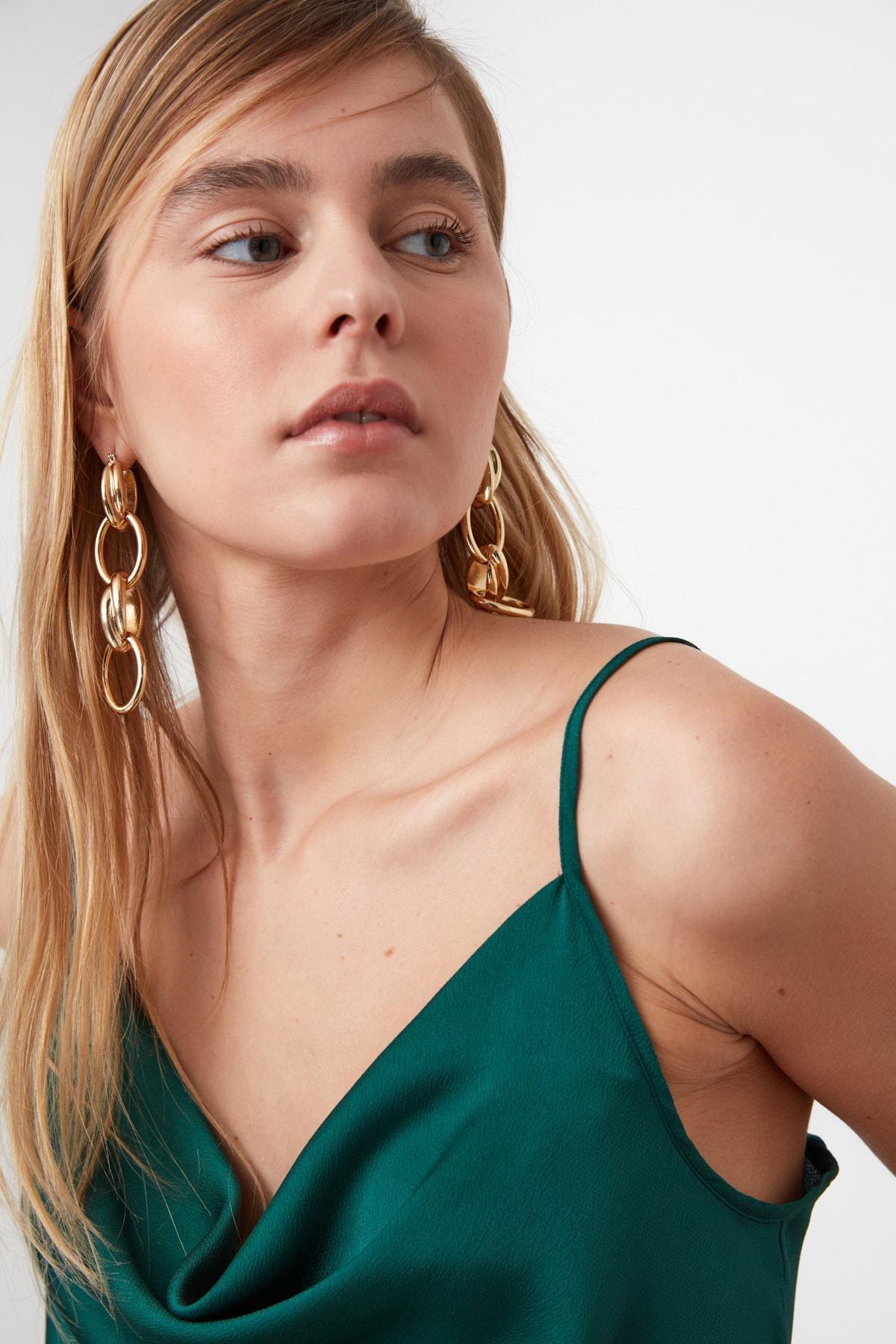 Green Cowl Neck Blouse, , large image number 3