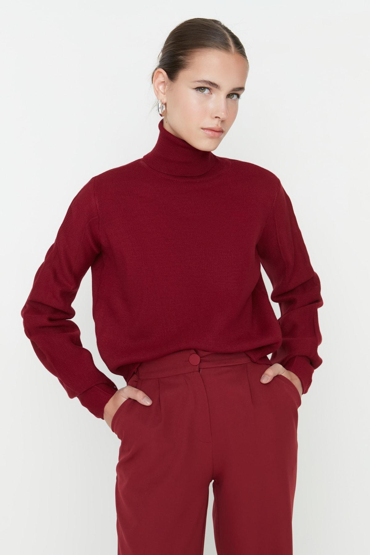 Burgundy Turtleneck Sweater, , large image number 2