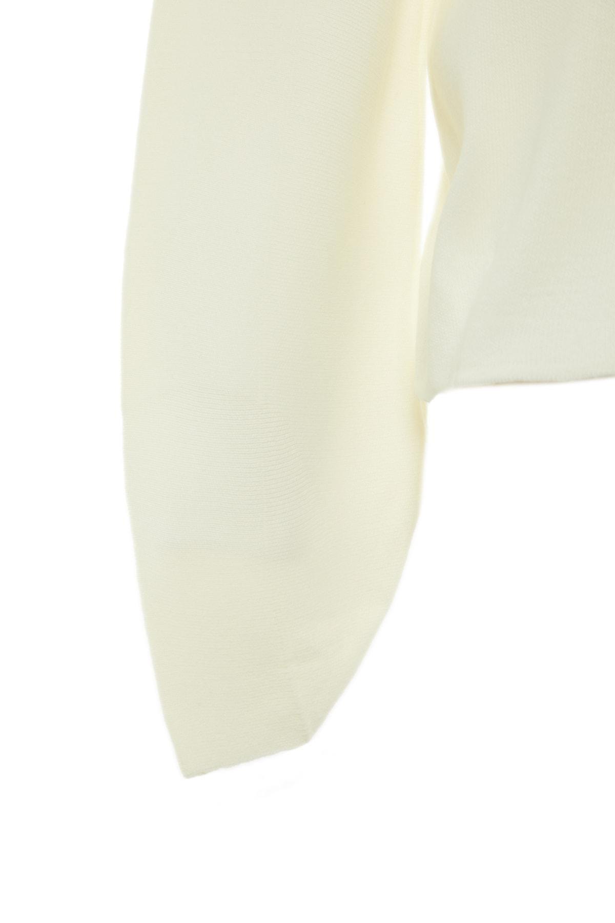 White Slim Turtleneck Sweater, Ecru, large image number 7