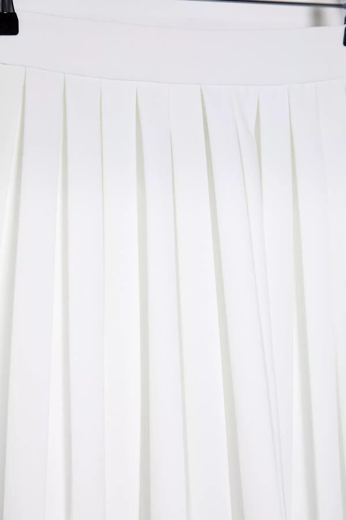 White Pleated Mini Skirt, , large image number 4