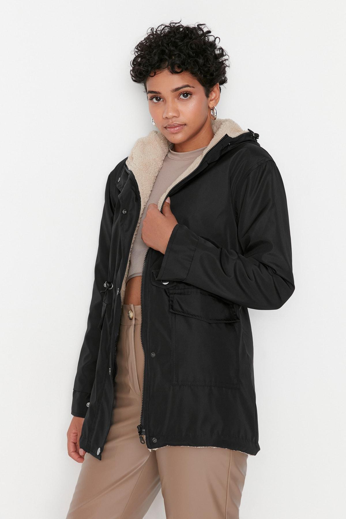 Black Parkas Midi Coat, , large image number 2