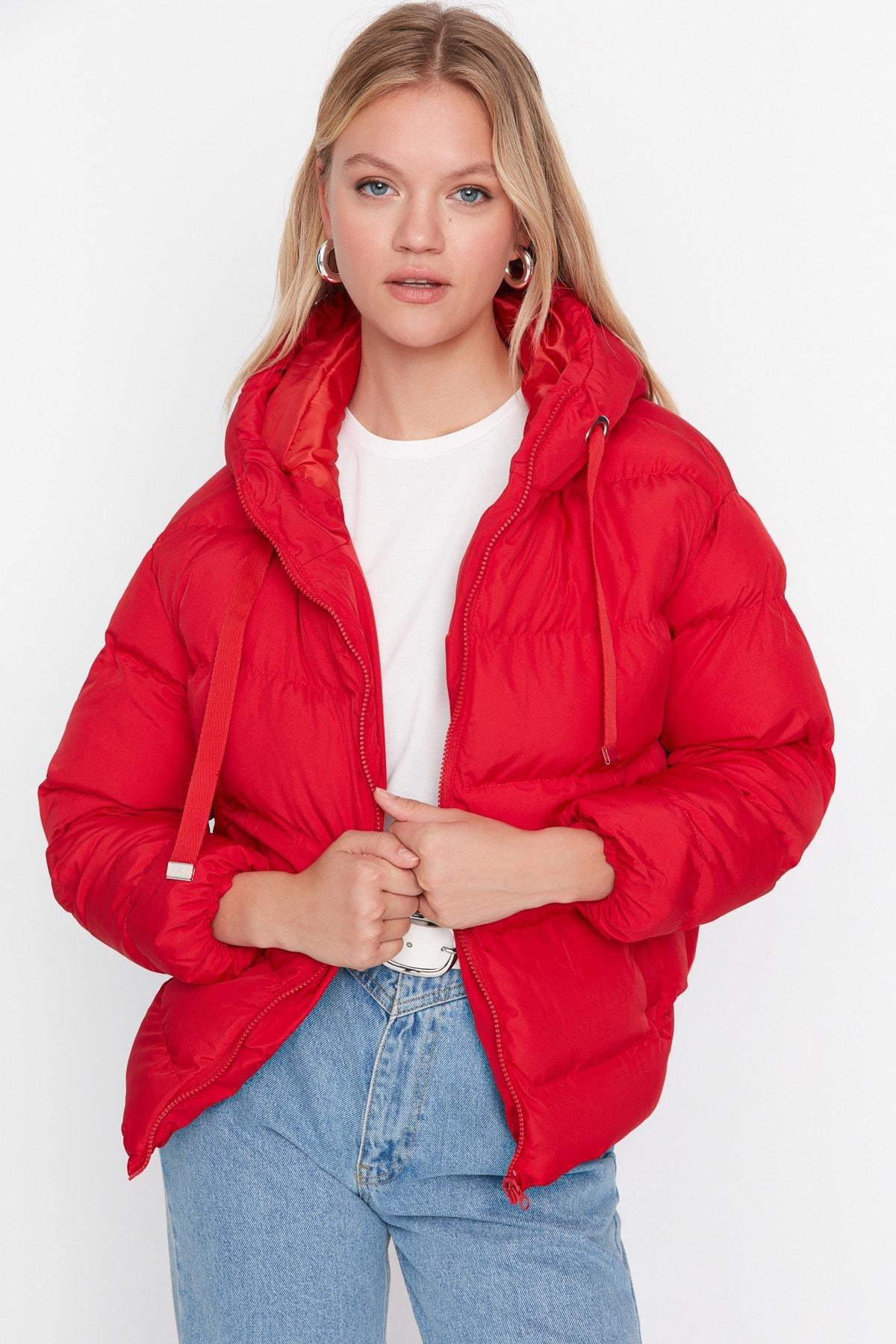 Red Puffer Oversize Jacket, , large image number 0
