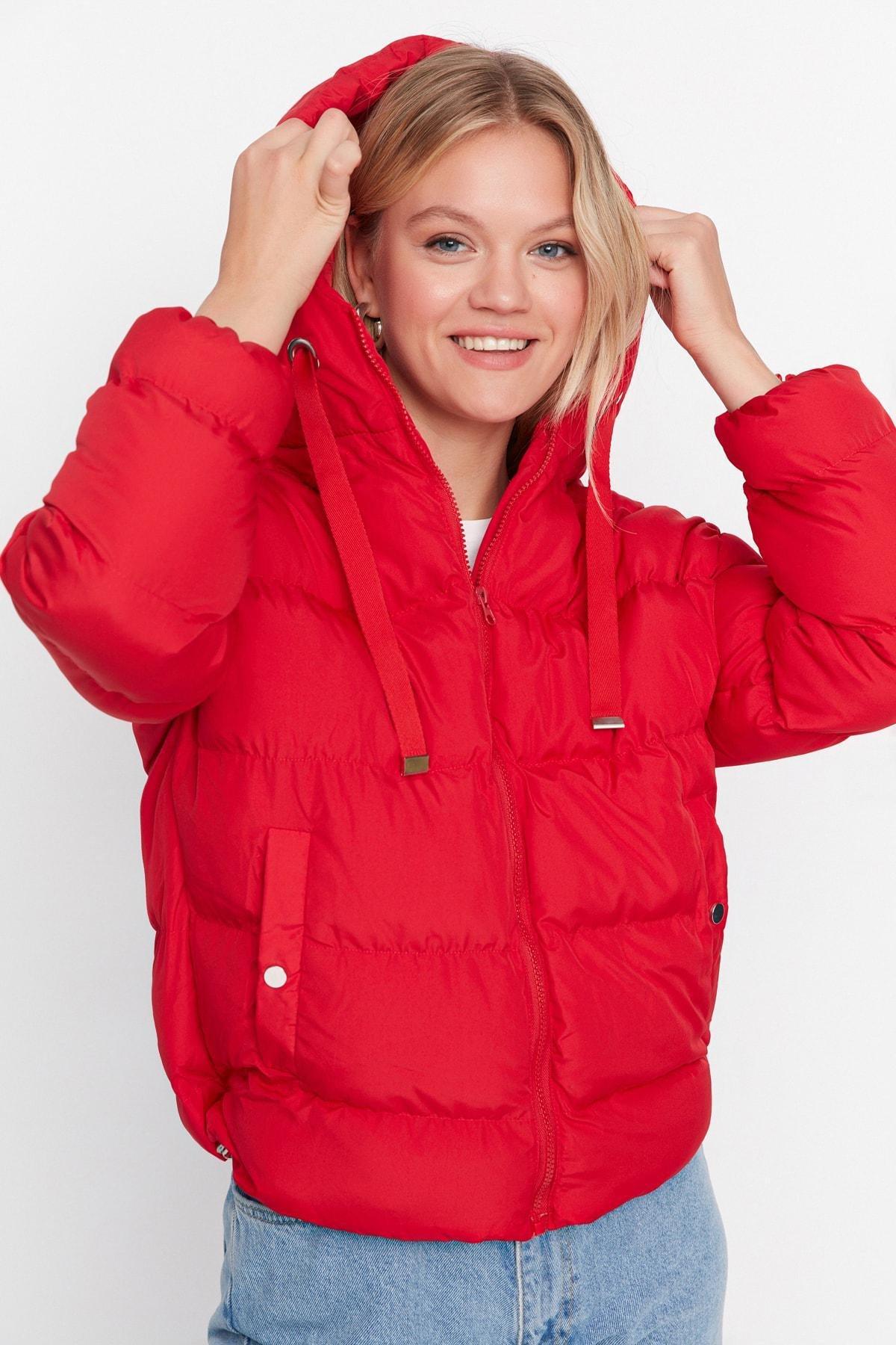 Red Puffer Oversize Jacket, , large image number 2