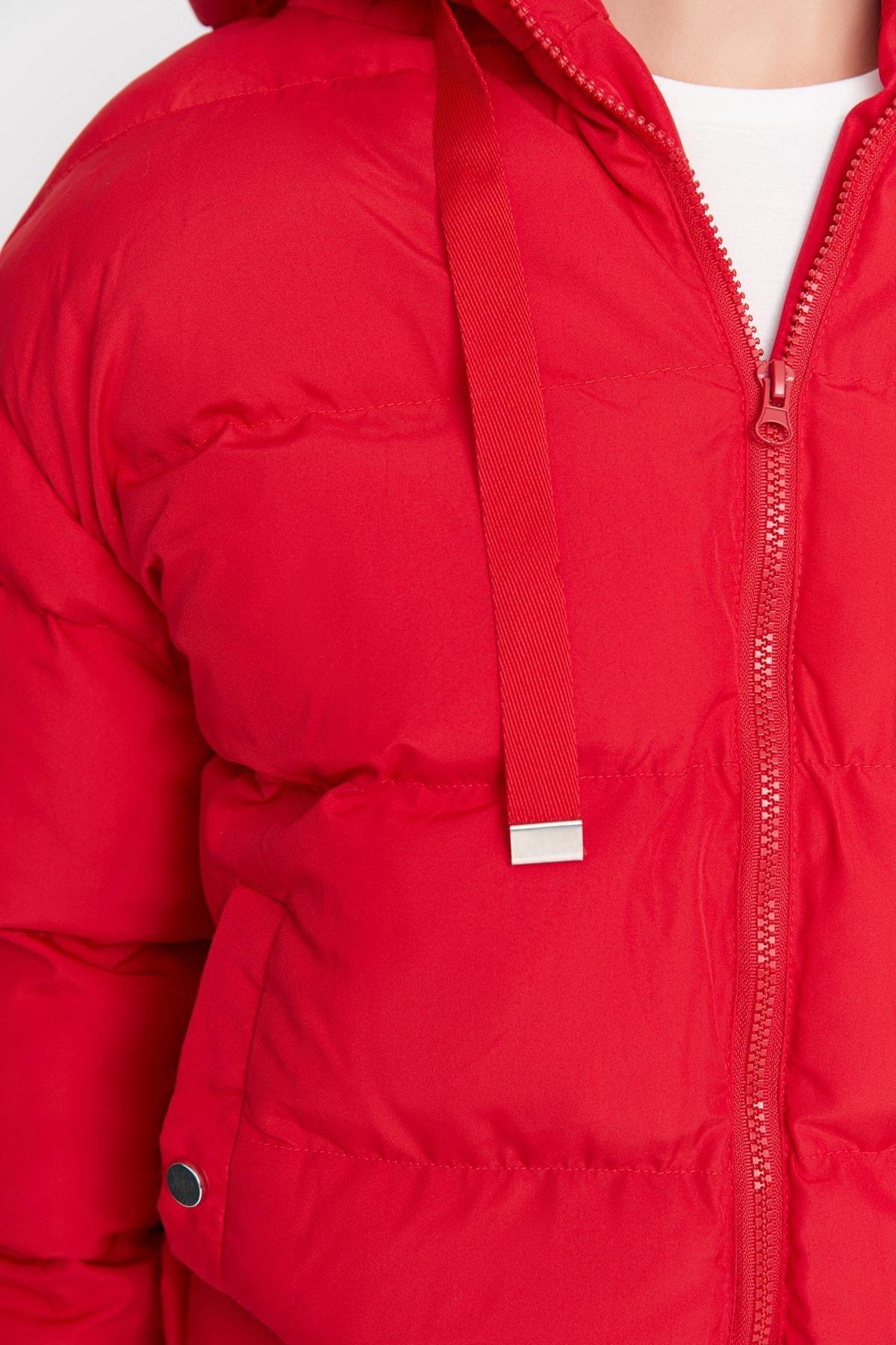 Red Puffer Oversize Jacket, , large image number 3