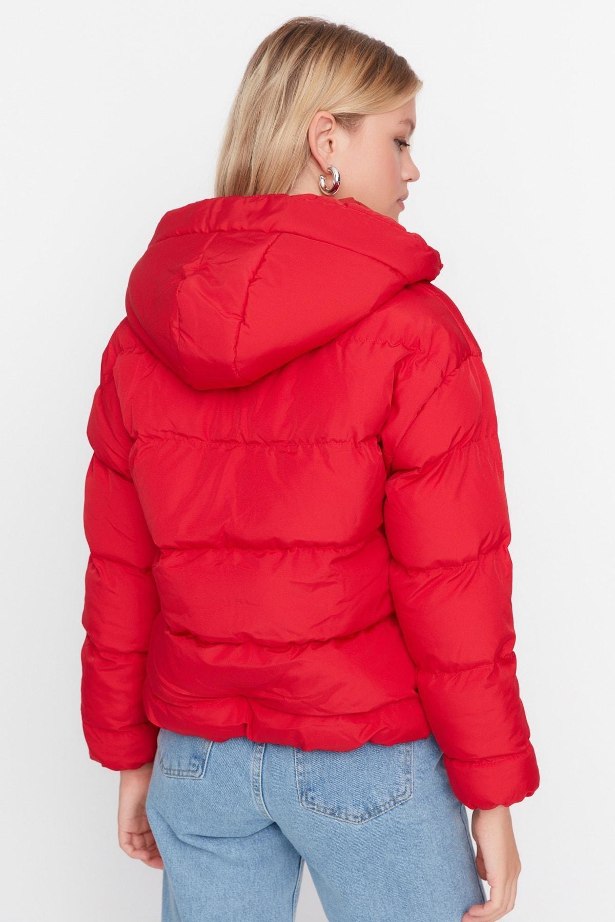 Red Puffer Oversize Jacket, , large image number 4