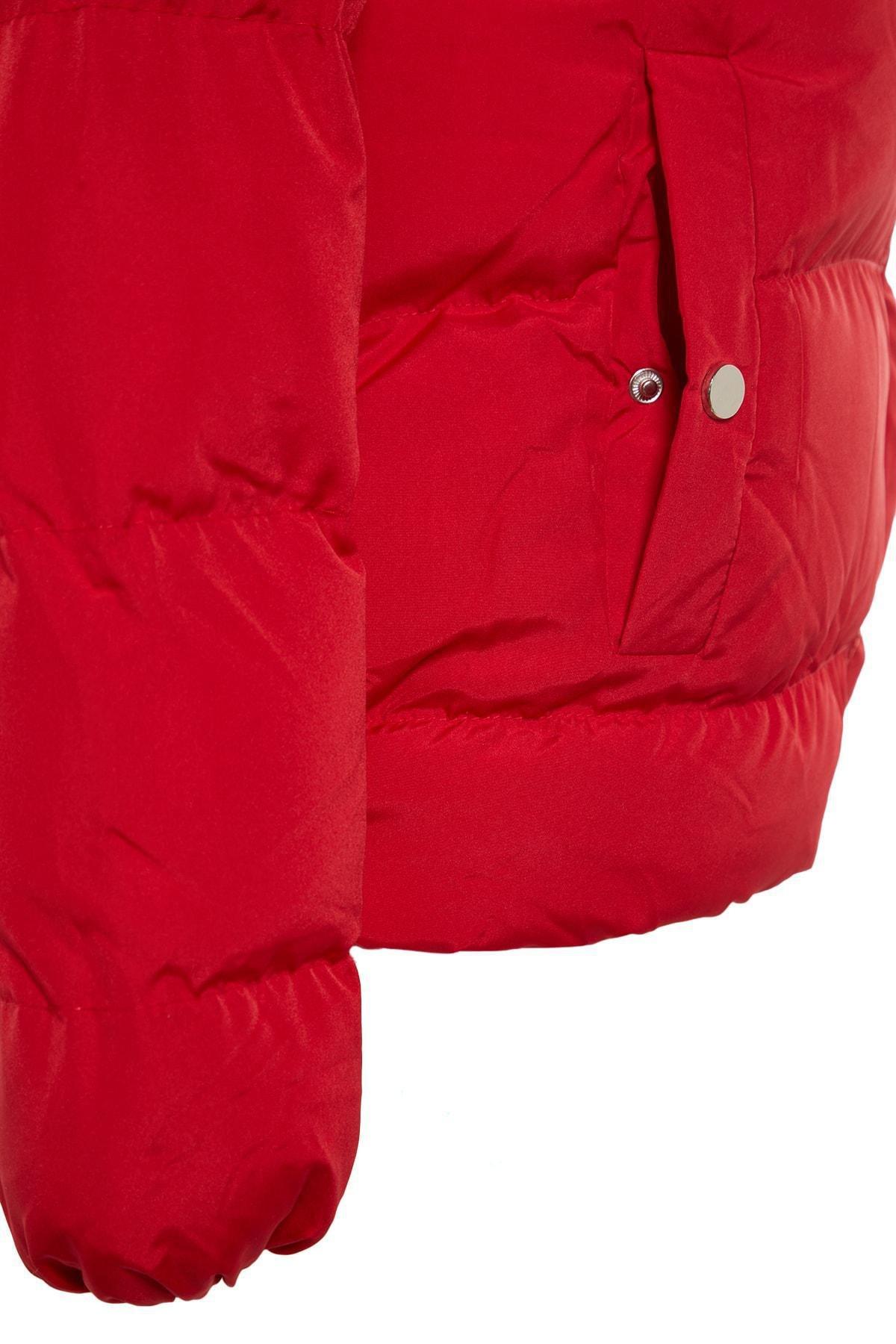 Red Puffer Oversize Jacket, , large image number 6