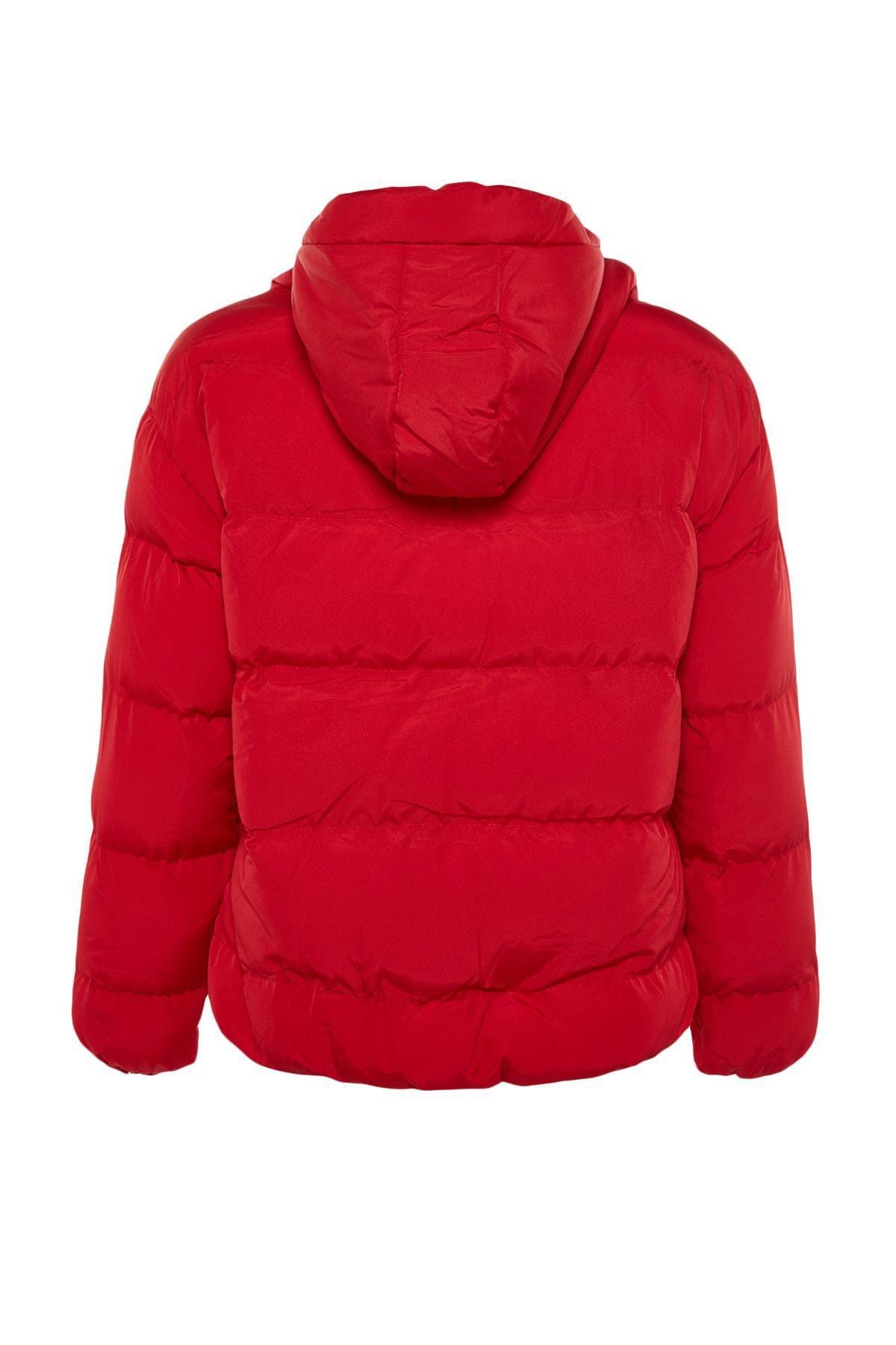 Red Puffer Oversize Jacket, , large image number 7