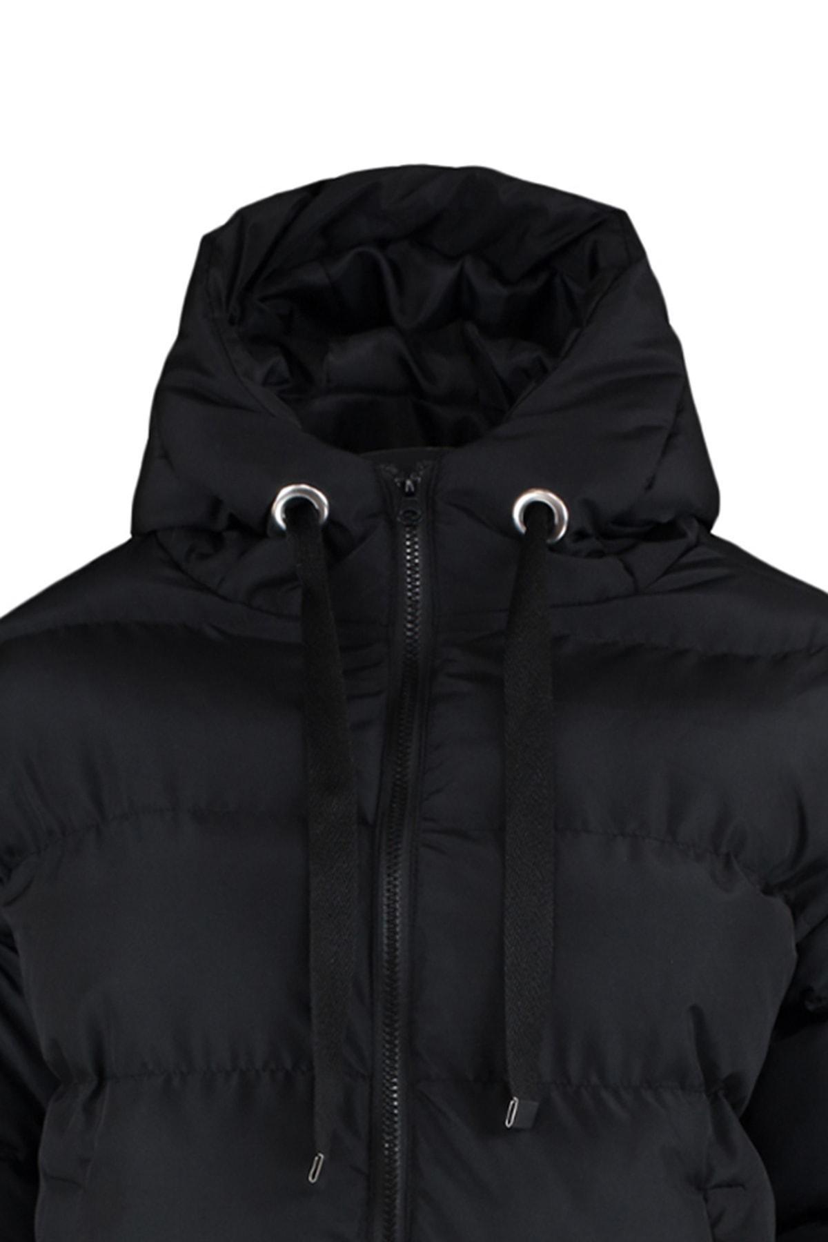 Black Puffer Oversize Jacket, , large image number 6