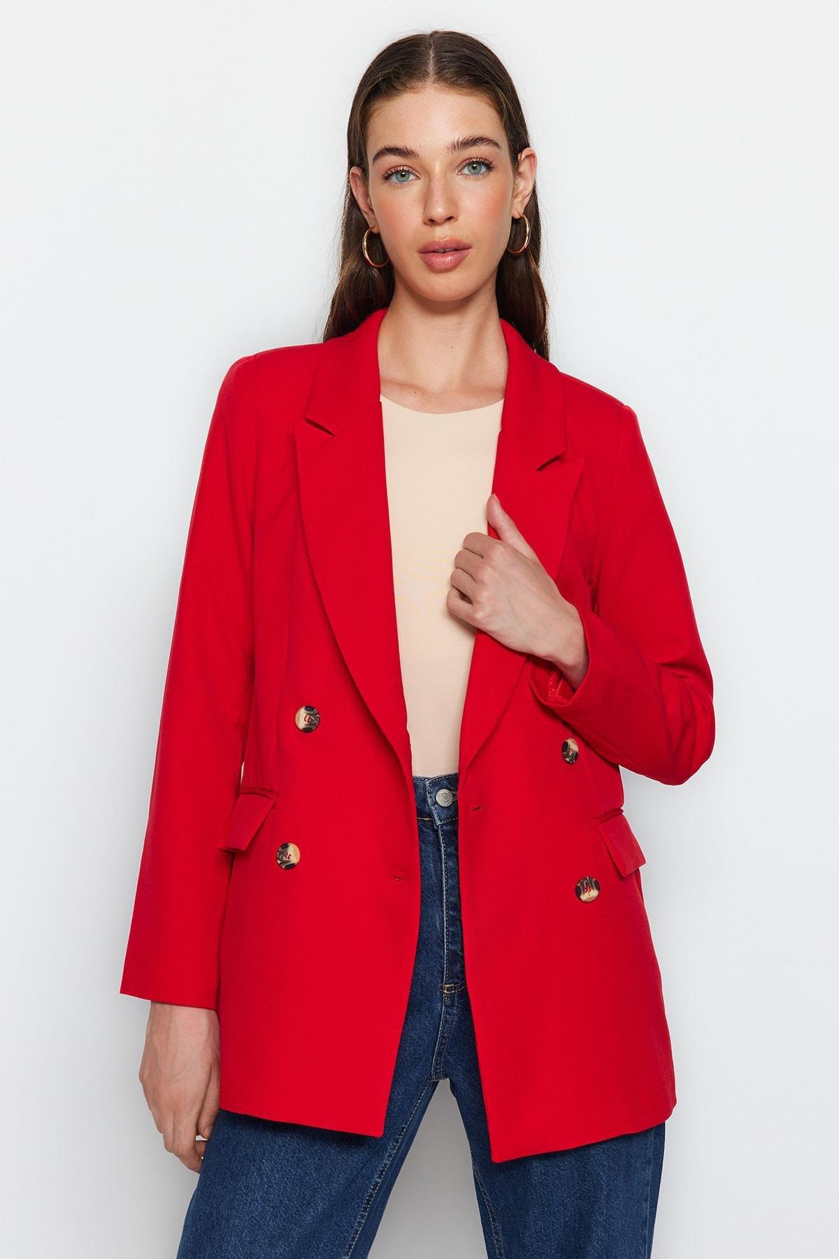 Red Oversize Blazer, , large image number 0
