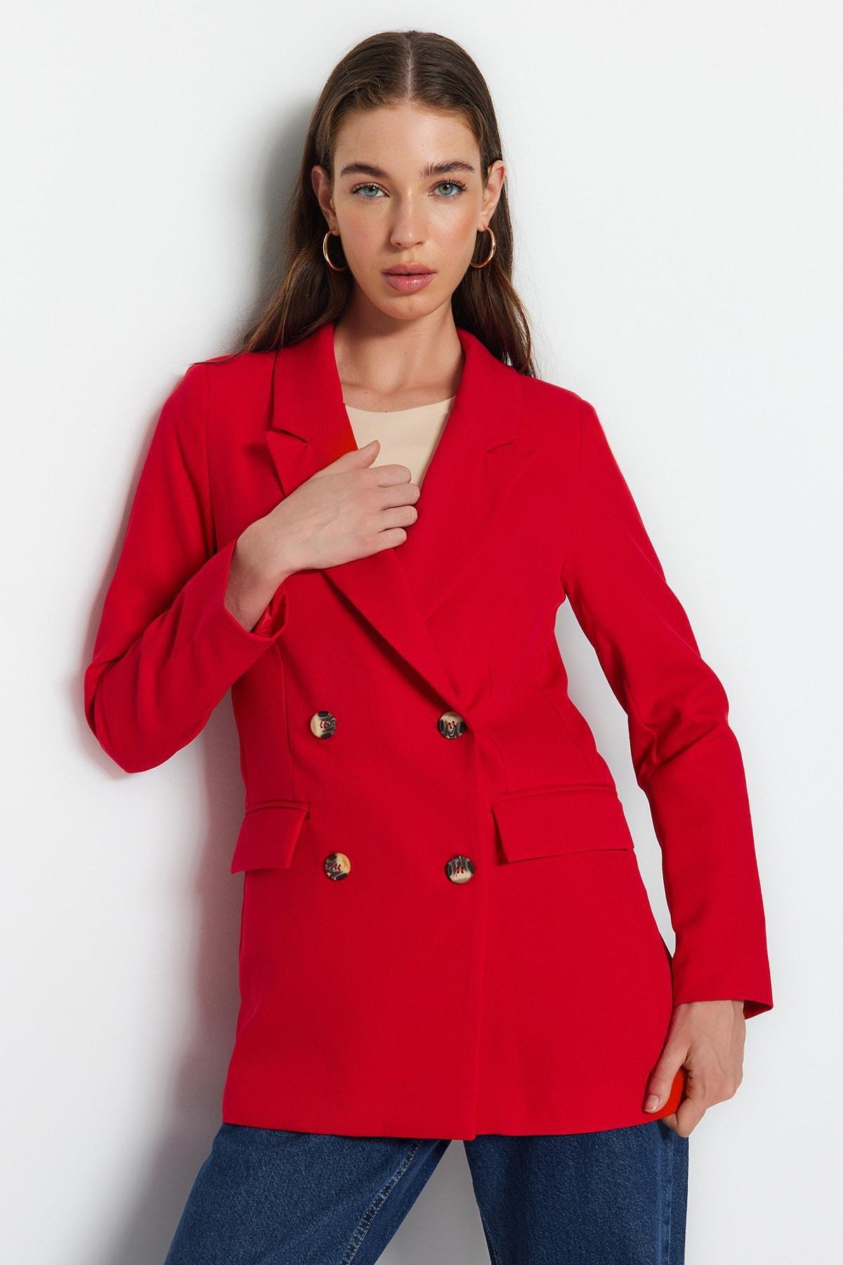 Red Oversize Blazer, , large image number 1