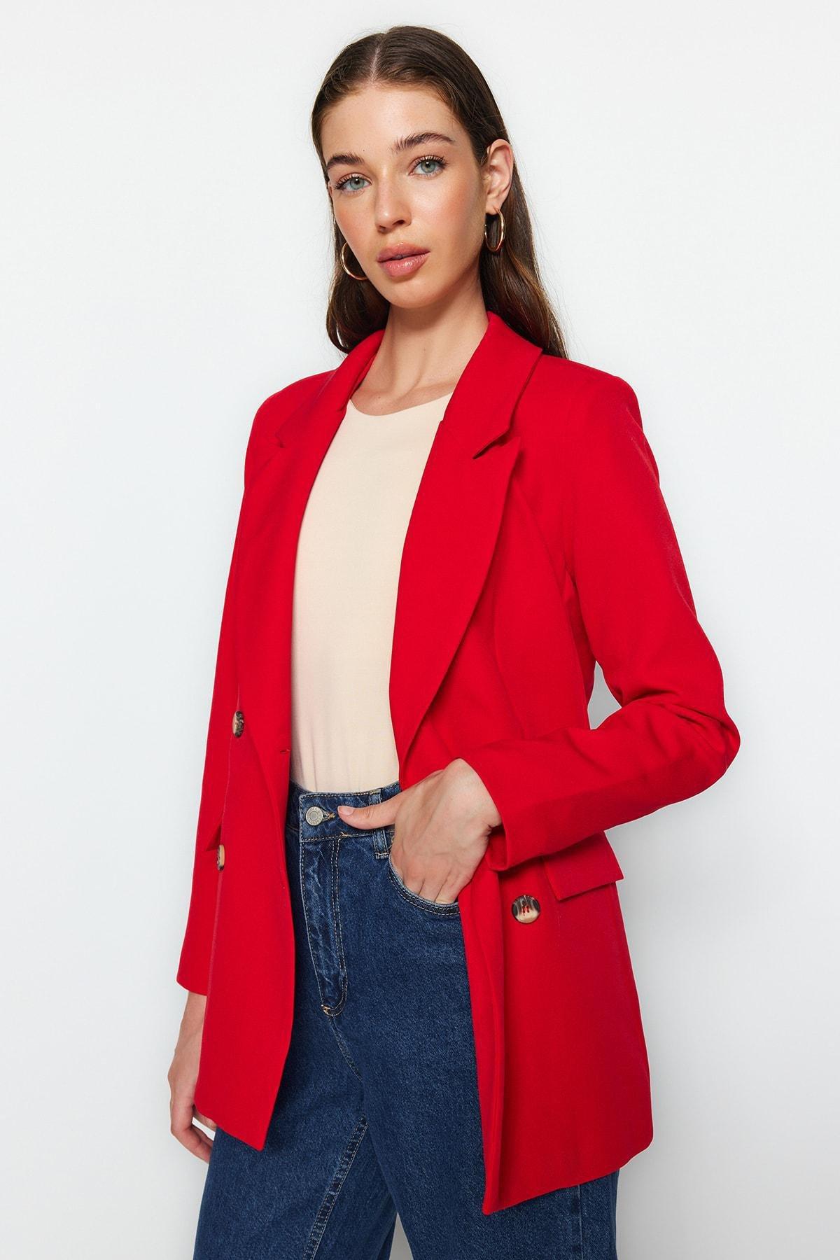 Red Oversize Blazer, , large image number 2
