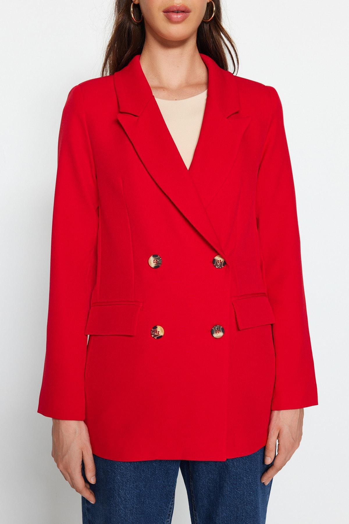 Red Oversize Blazer, , large image number 3