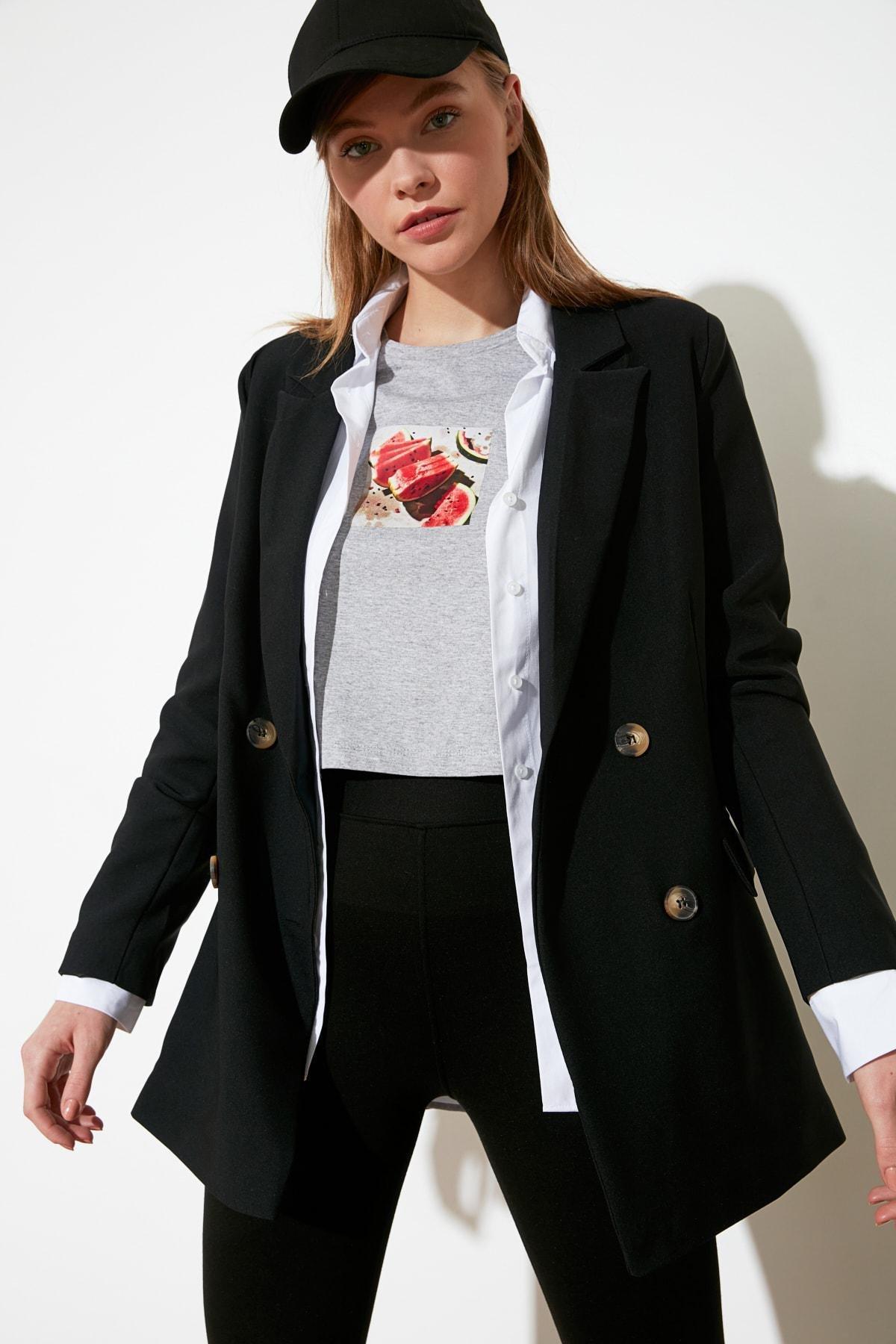 Black Oversize Blazer, , large image number 5