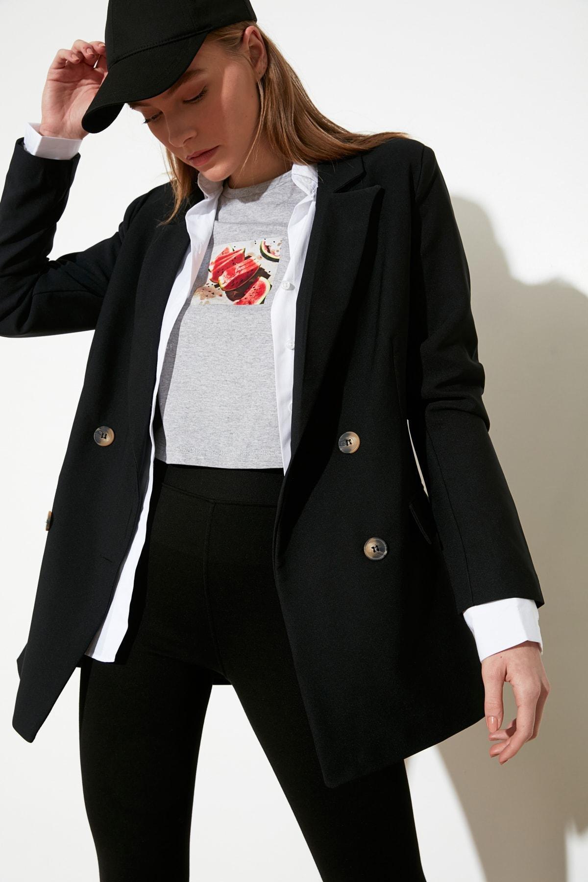 Black Oversize Blazer, , large image number 6