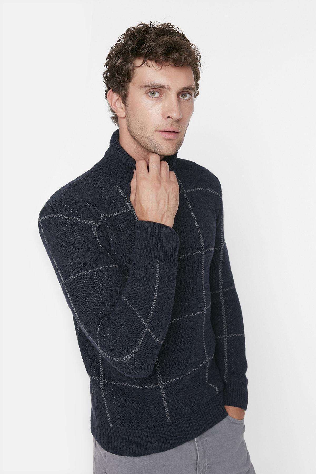 Trendyol - Navy Slim Sweater