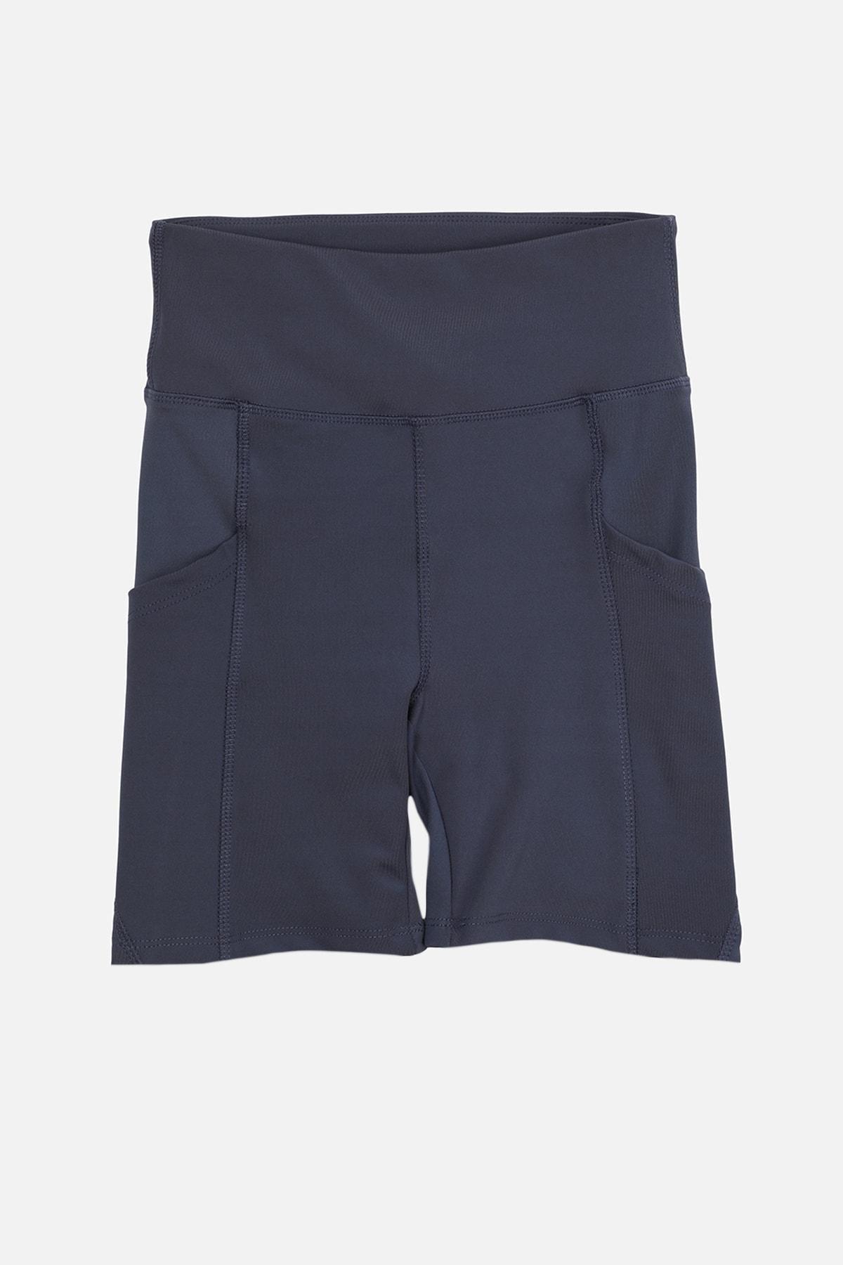 Navy High Waist Sports Leggings, Dark blue, large image number 6