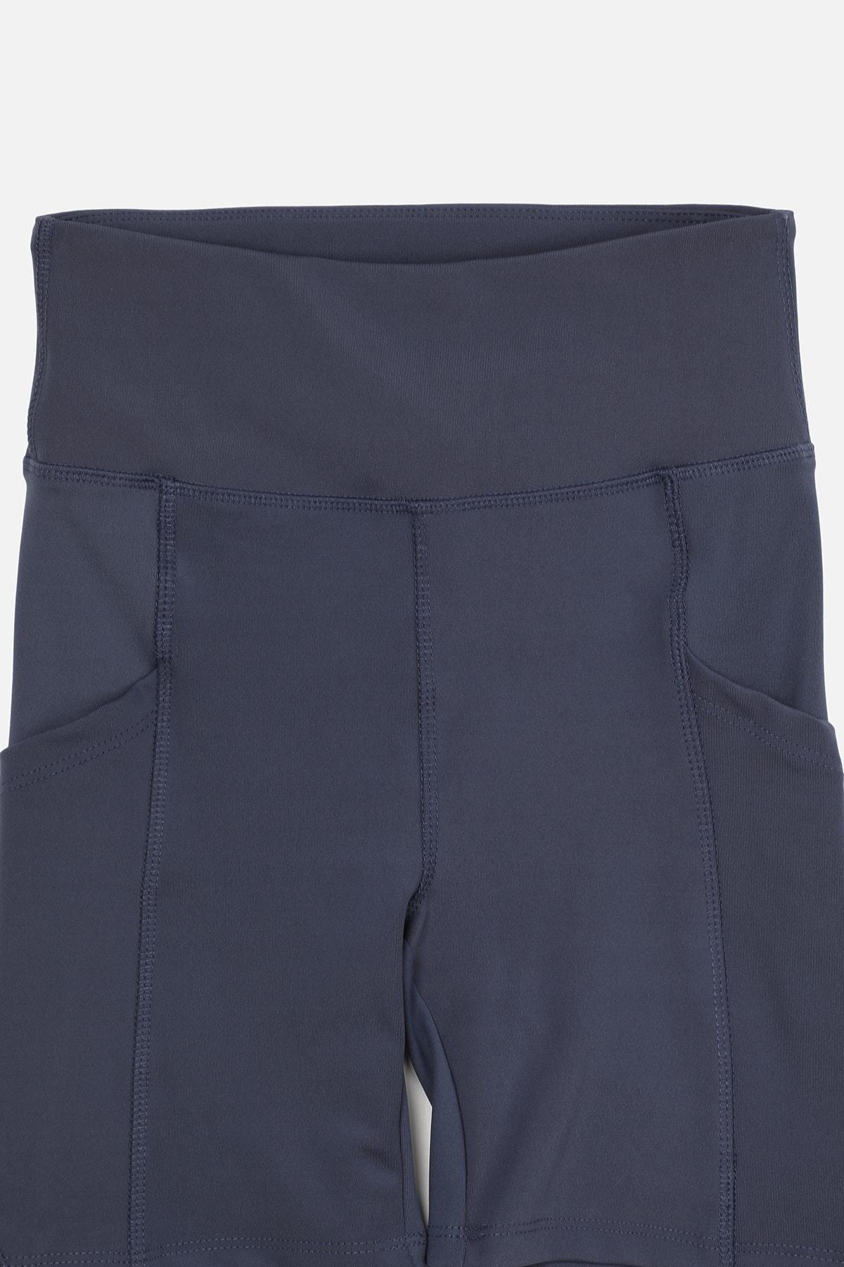 Navy High Waist Sports Leggings, Dark blue, large image number 7
