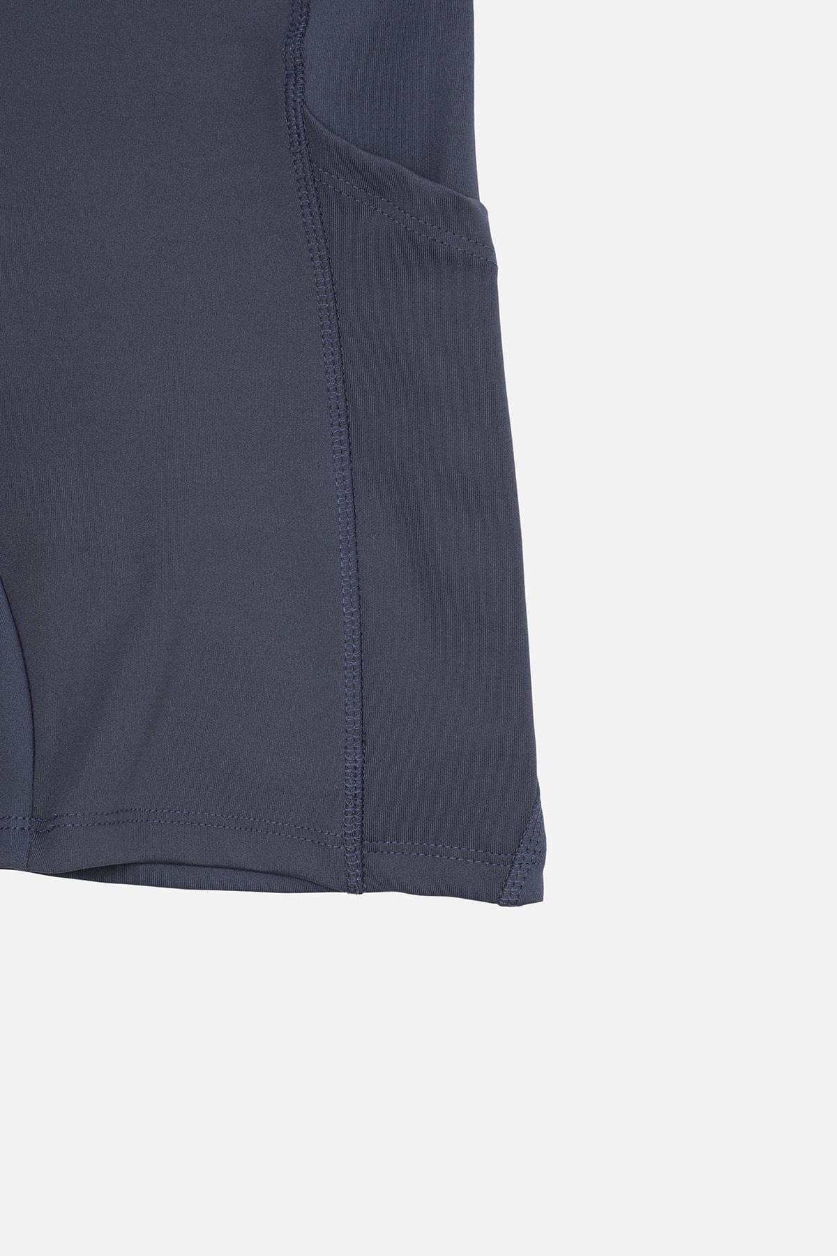 Navy High Waist Sports Leggings, Dark blue, large image number 8