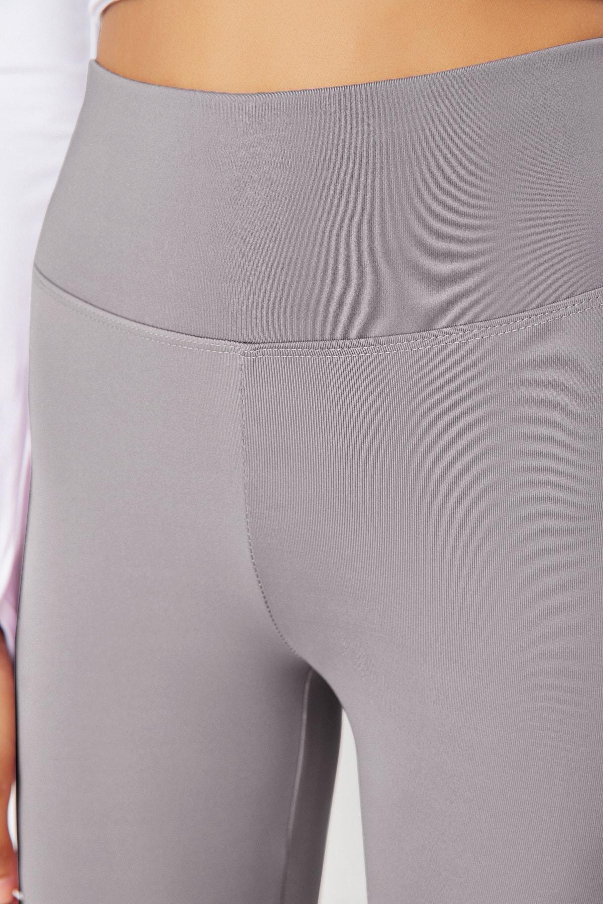 Grey Full Length Sporty Tights, , large image number 6