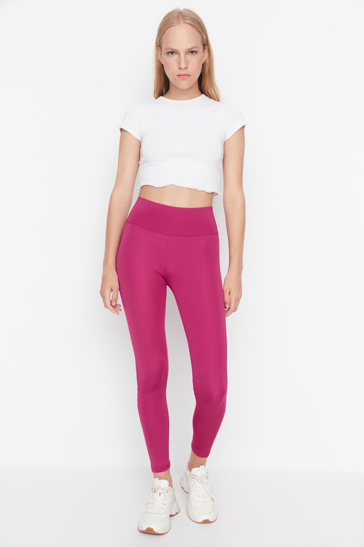 Pink High Waist Skinny Sports Leggings, , large image number 0