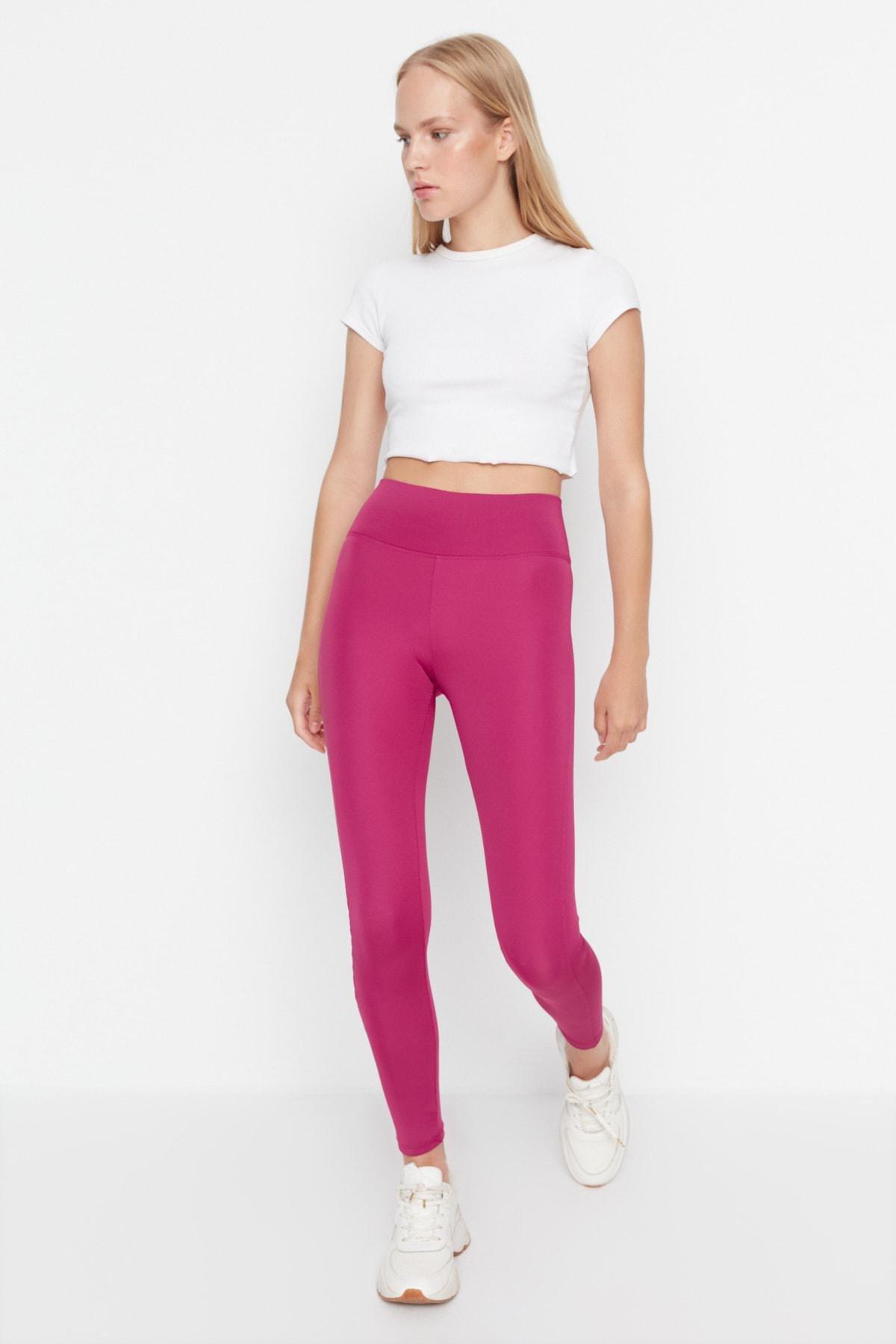 Pink High Waist Skinny Sports Leggings, , large image number 4