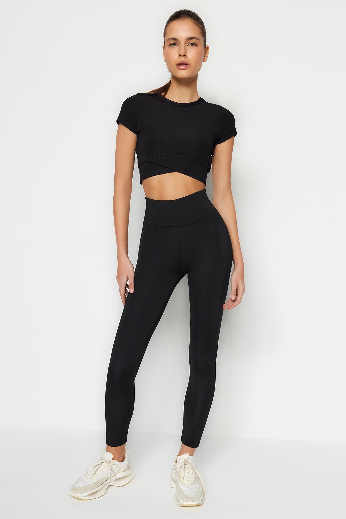Black High Waist Leggings, , large image number 3