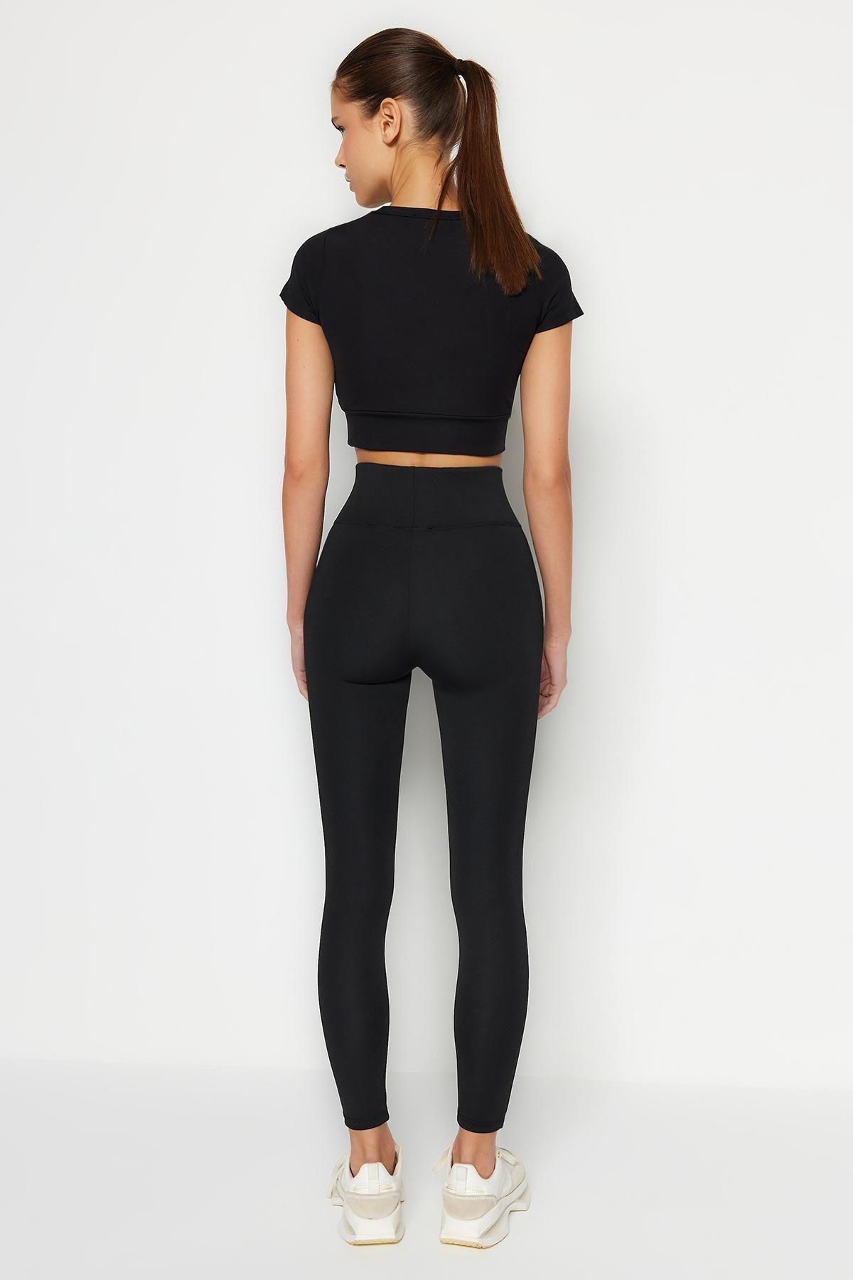 Black High Waist Leggings, , large image number 8