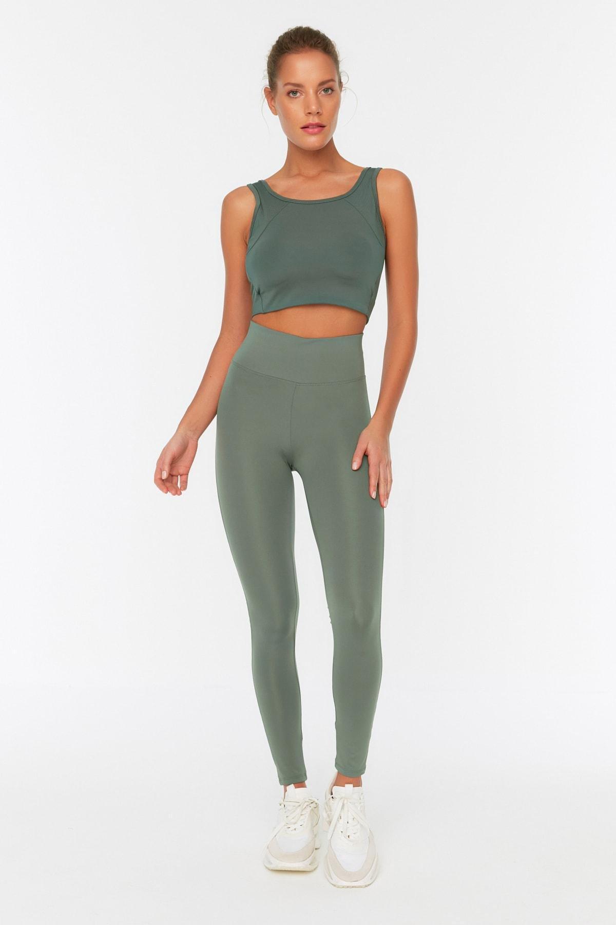 Trendyol Khaki High Waist Sports Leggings