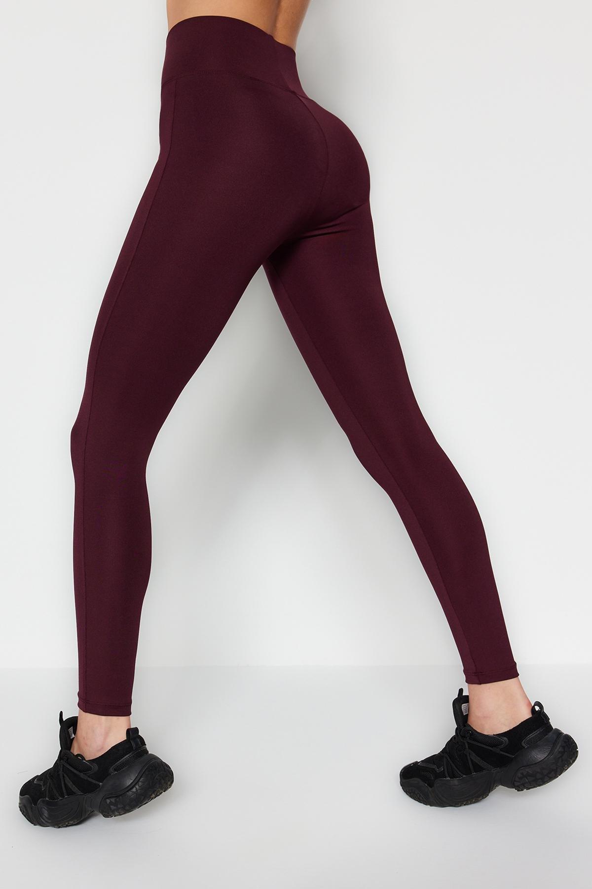 Purple Knitted Sports Leggings, , large image number 0