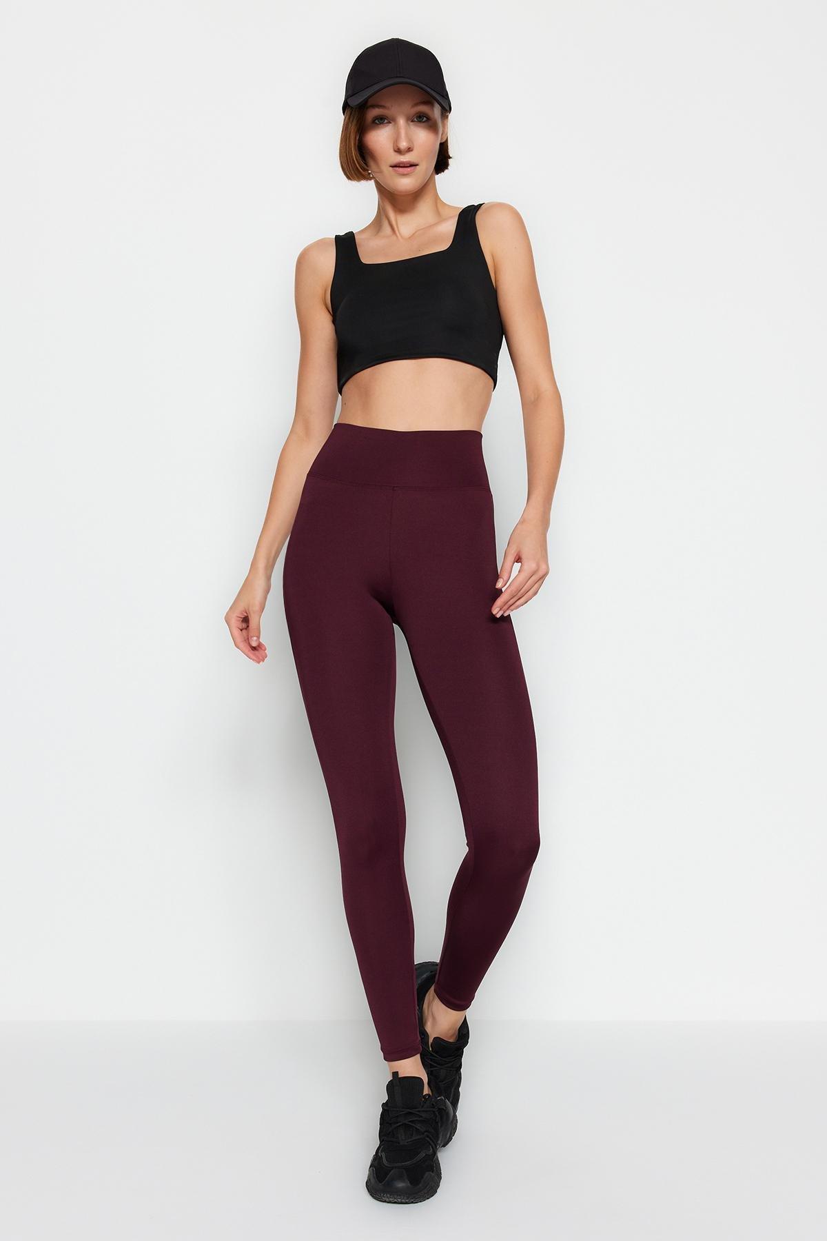 Purple Knitted Sports Leggings, , large image number 1