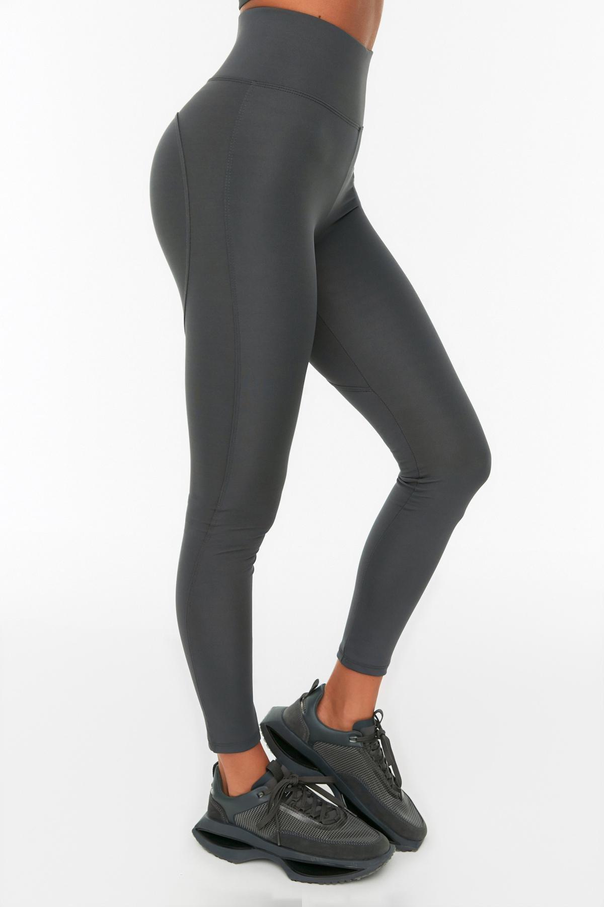 Gray High Waist Leggings, , large image number 1