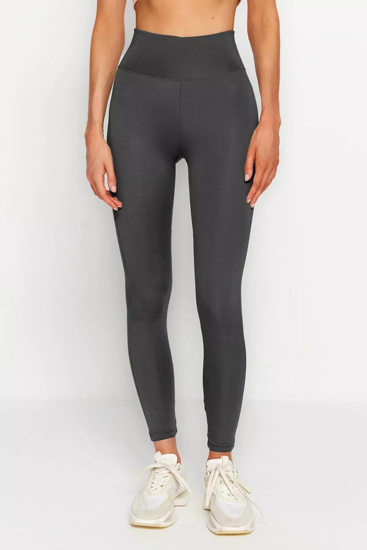 Gray High Waist Leggings, Gray, large image number 1